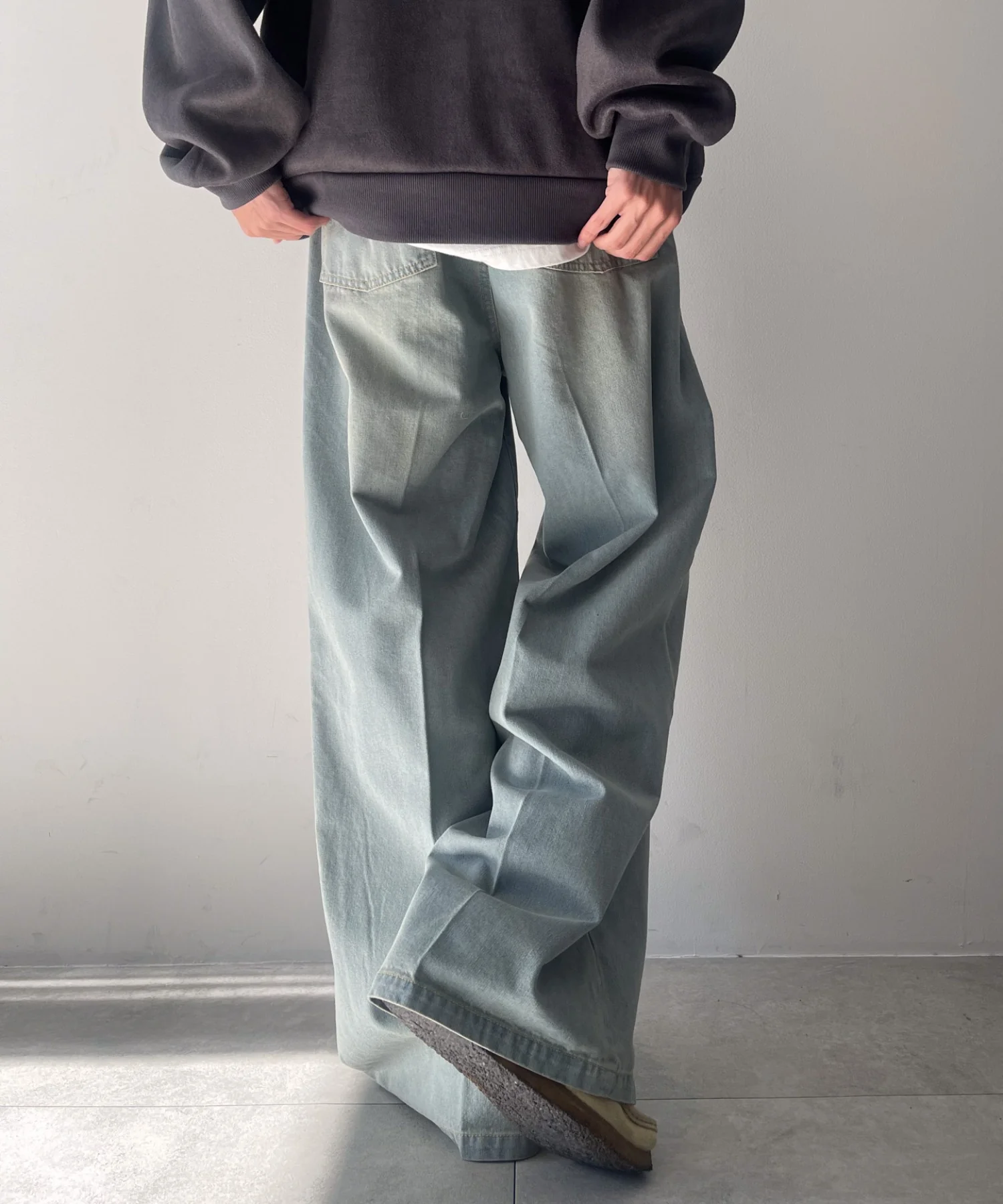 センタープレスワイドデニムパンツ - Image 7