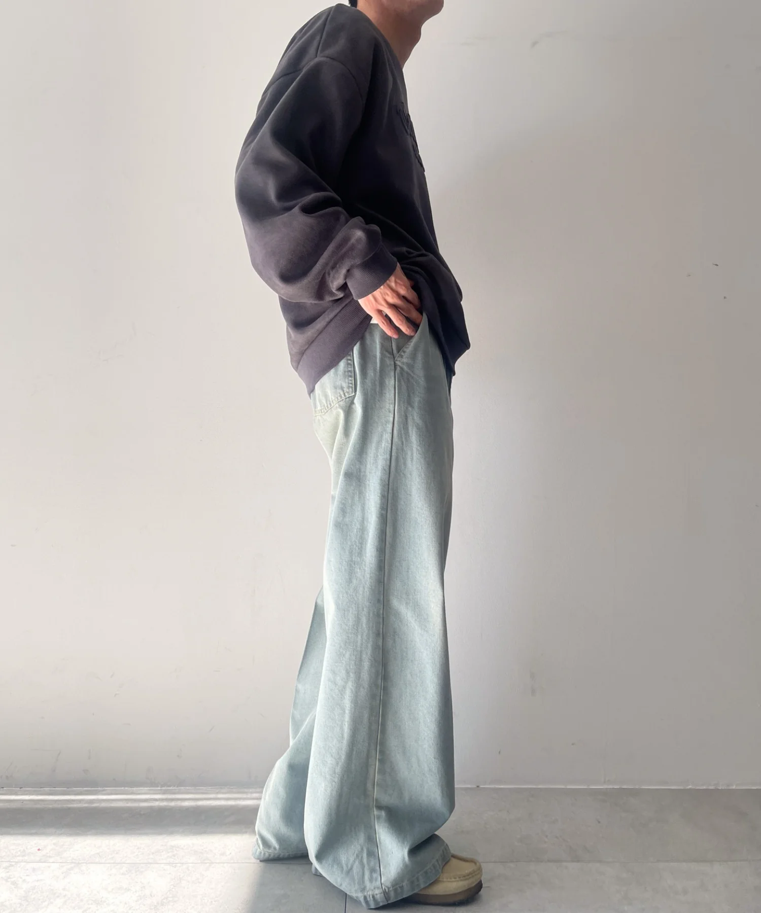 センタープレスワイドデニムパンツ - Image 8