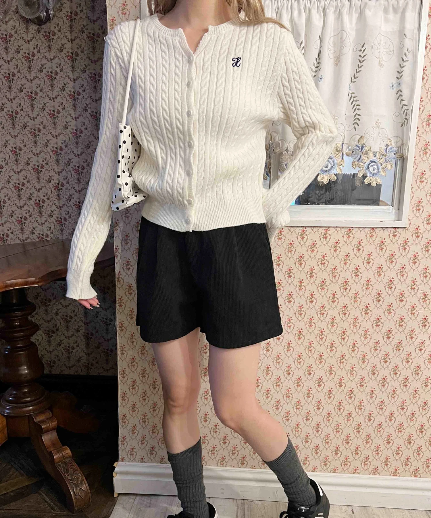 ワンポイントケーブルカーディガン - Image 6