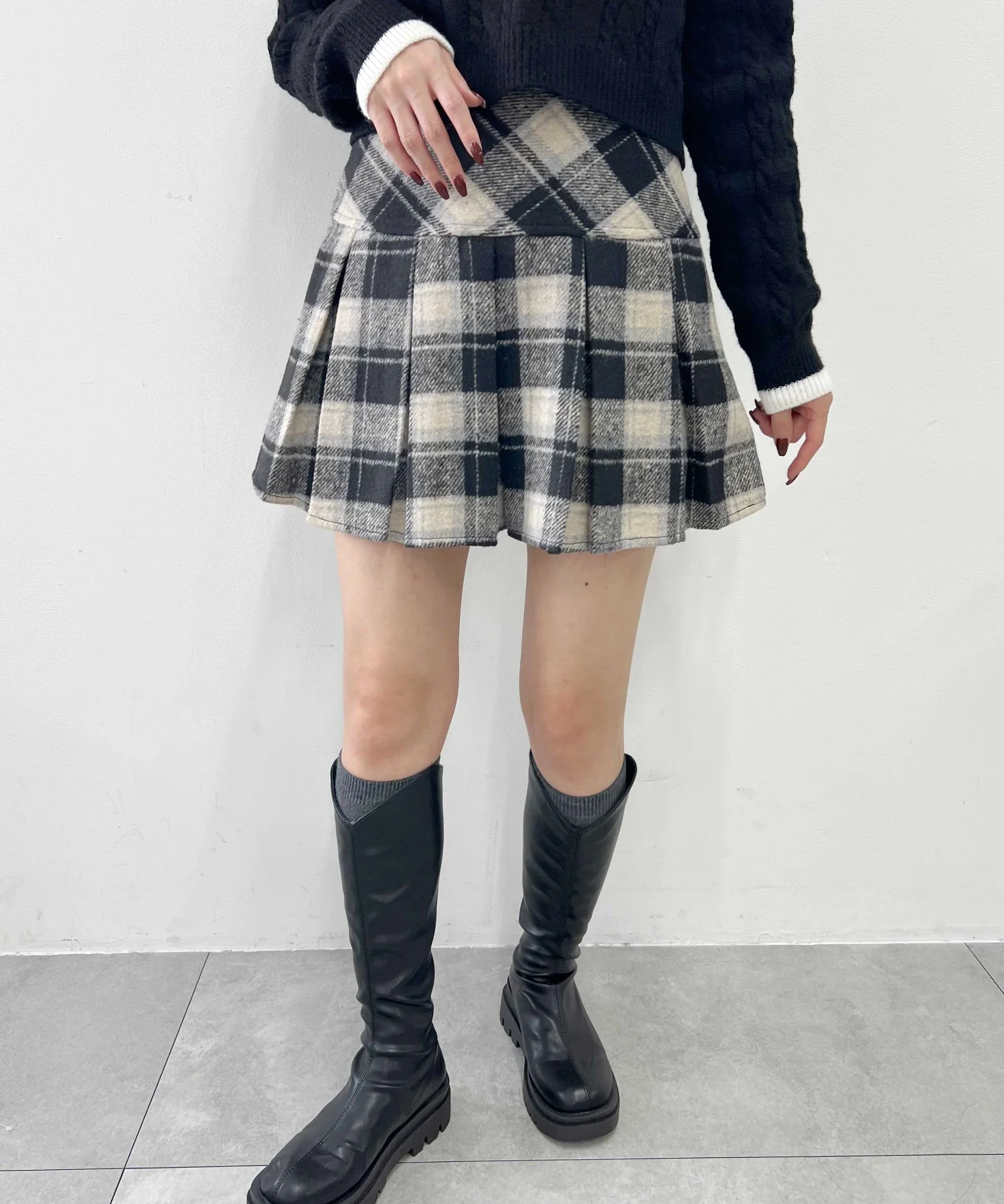 チェックボックスプリーツスカート - Image 10