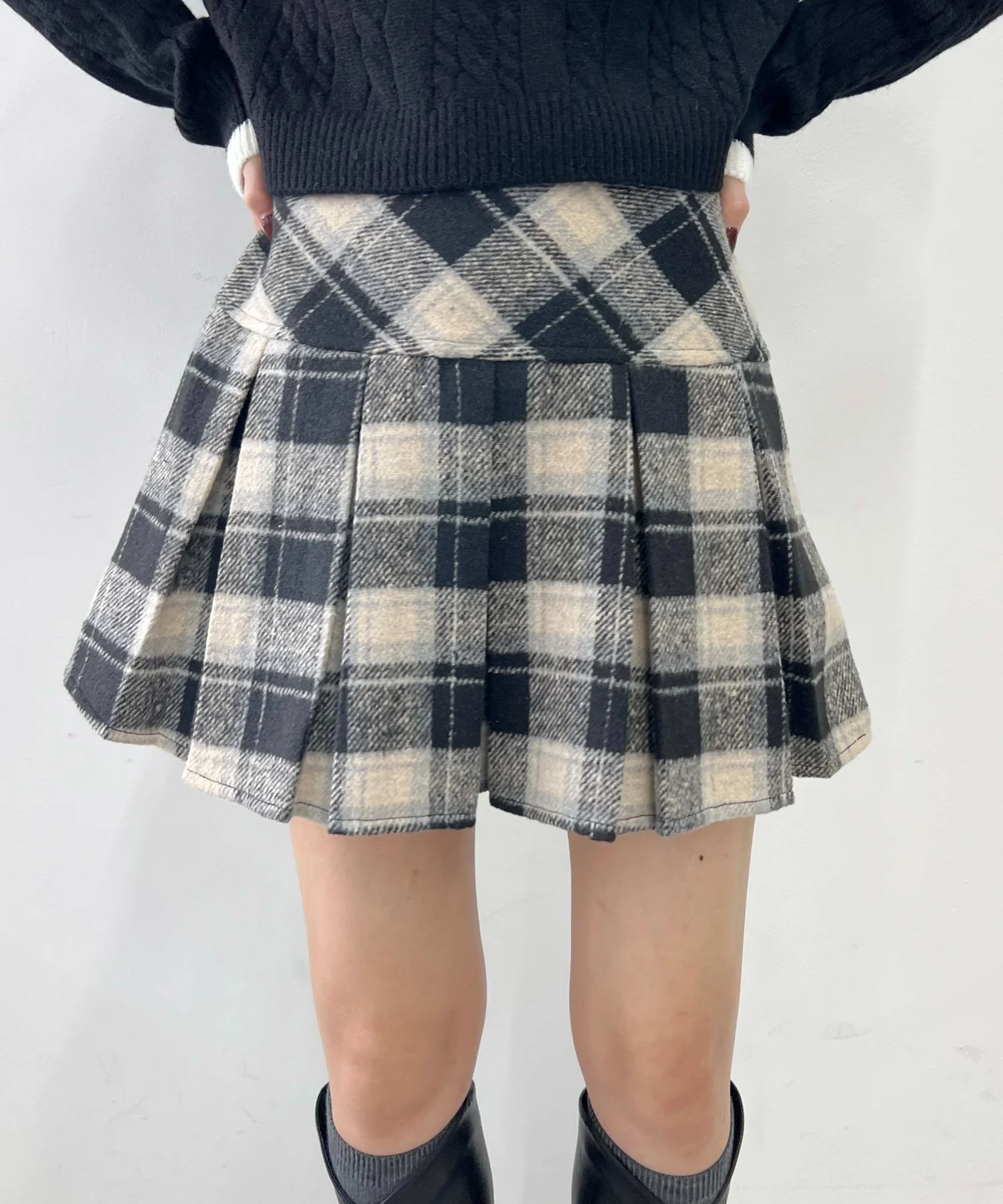 チェックボックスプリーツスカート - Image 6