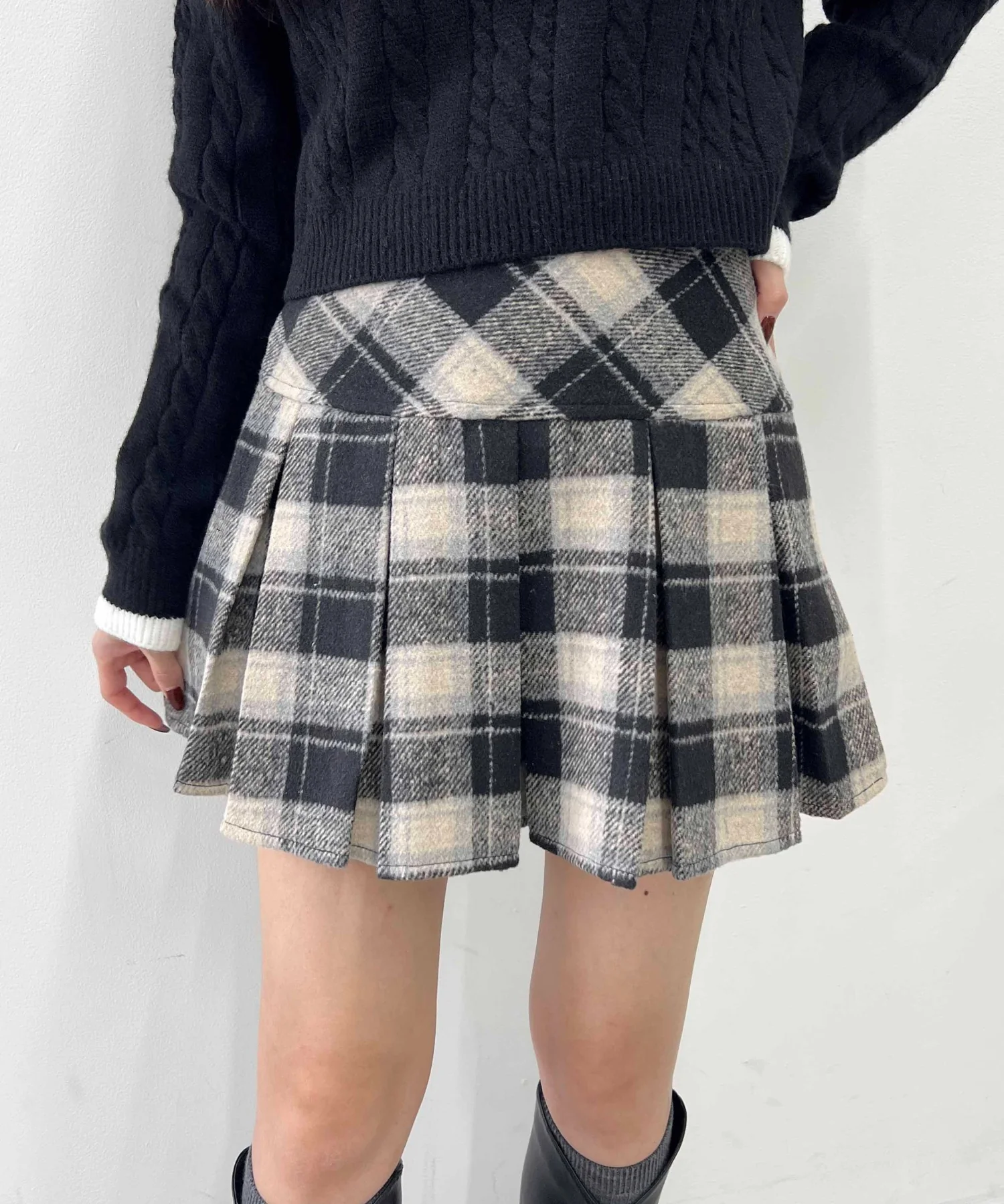 チェックボックスプリーツスカート - Image 7