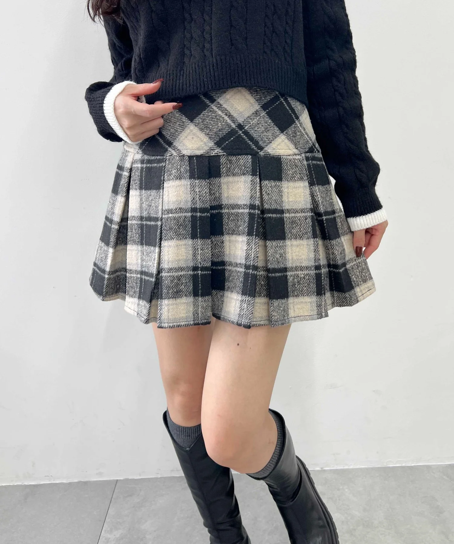 チェックボックスプリーツスカート - Image 8