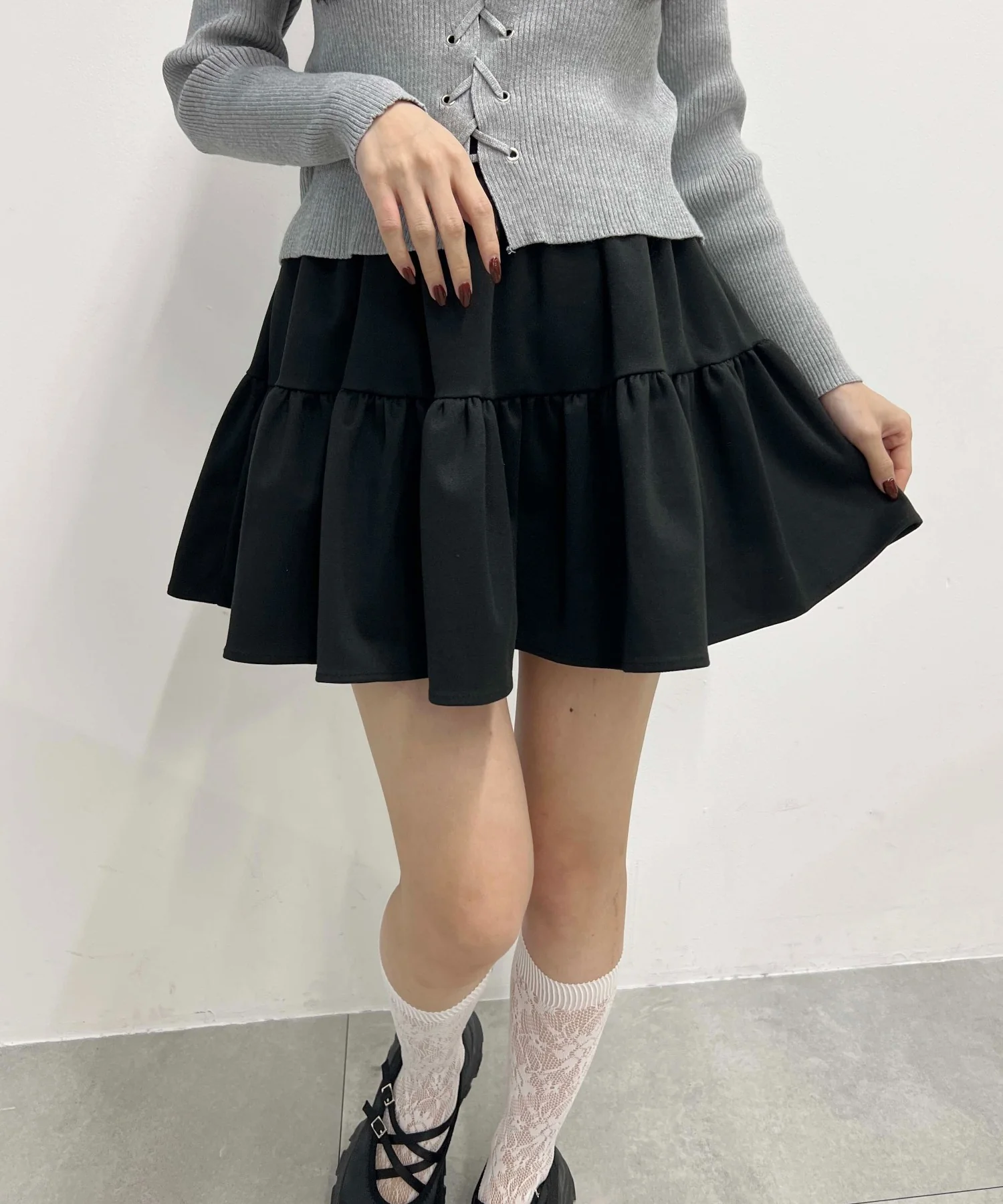 起毛ティアードミニスカート - Image 10