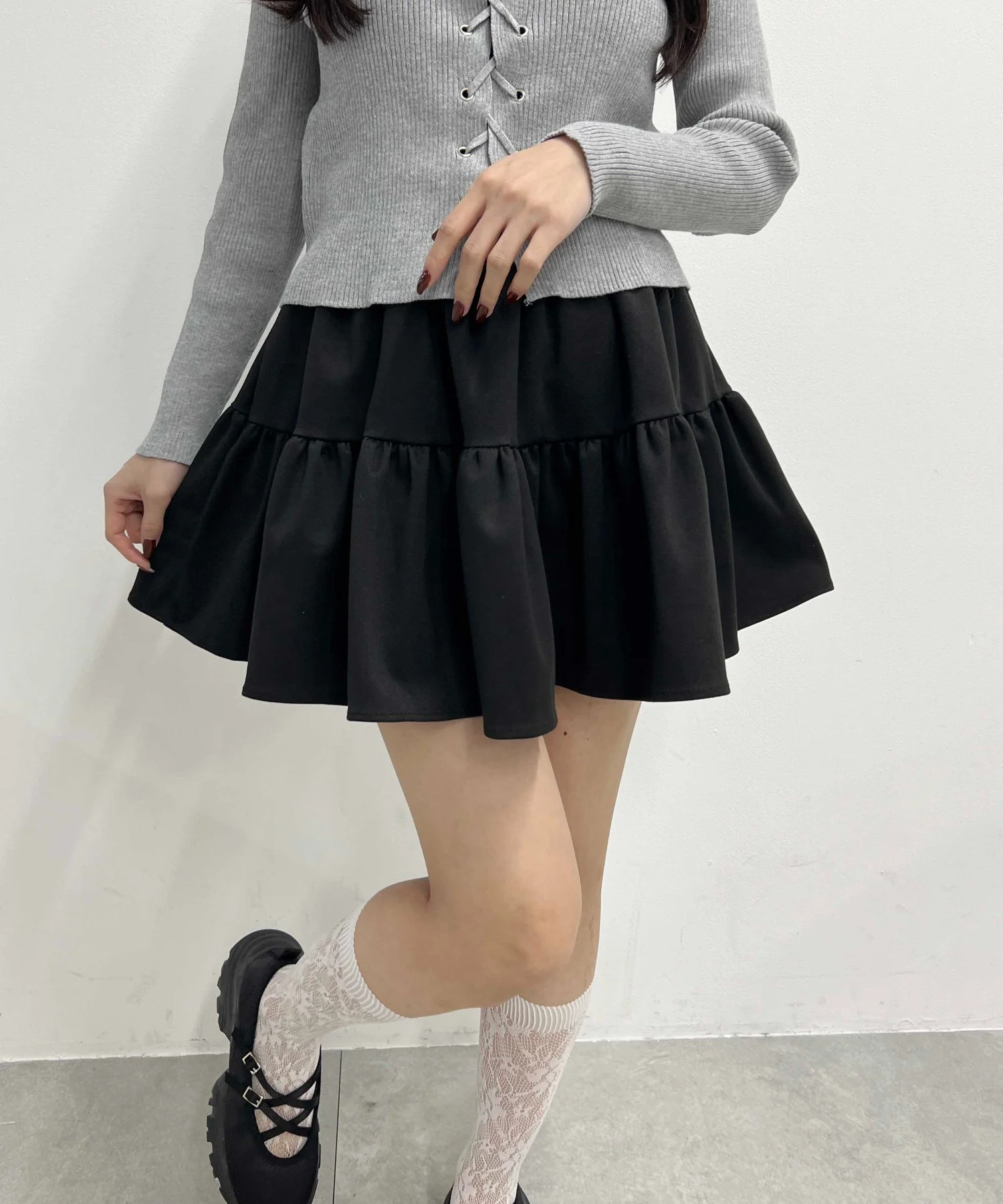 起毛ティアードミニスカート - Image 11