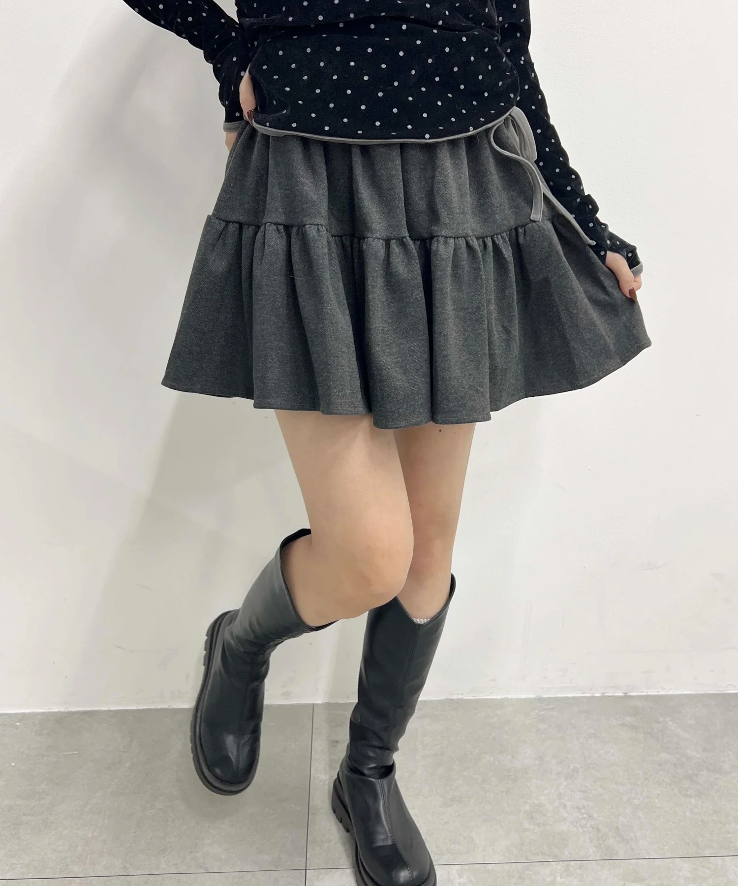 起毛ティアードミニスカート - Image 6