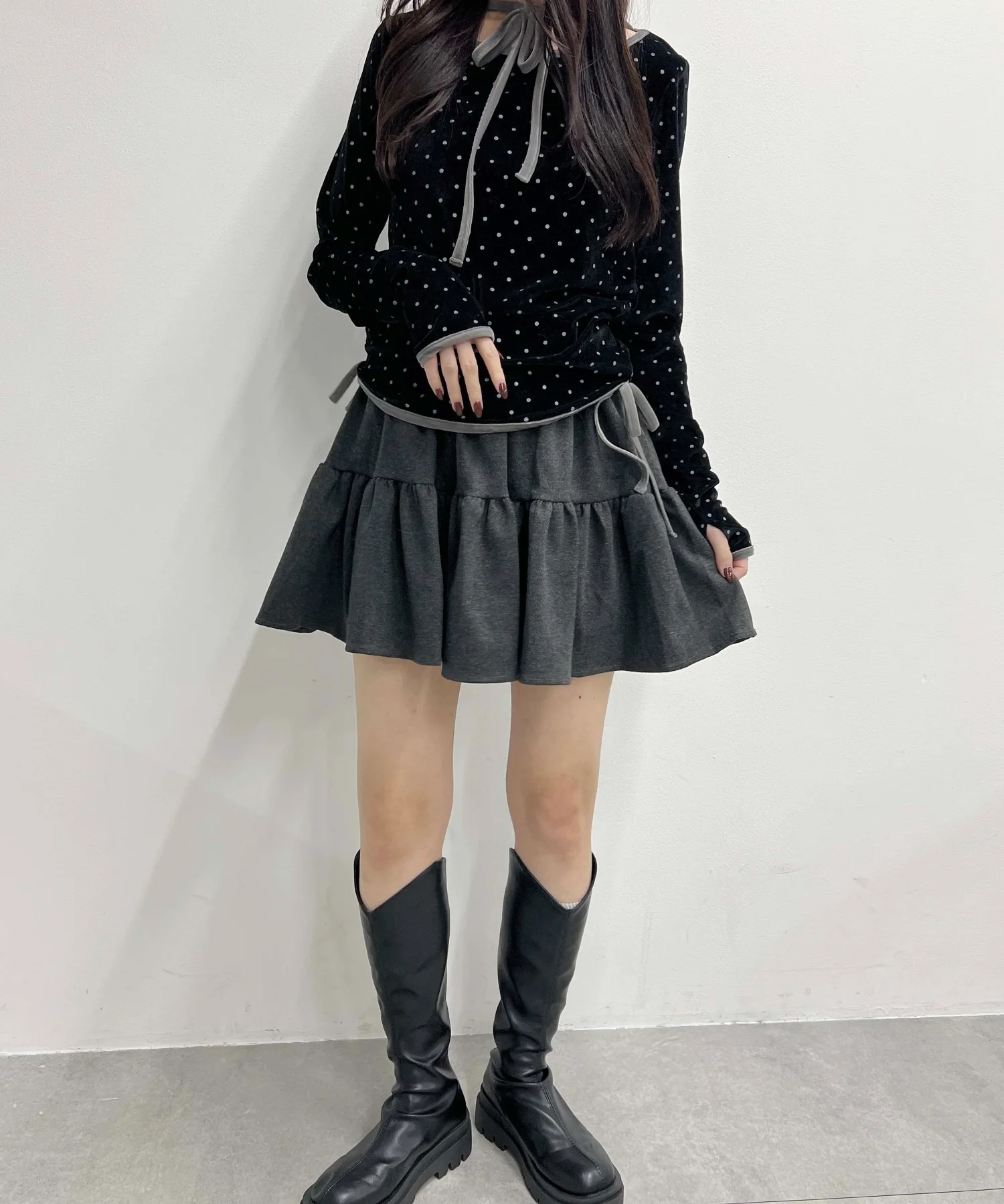 起毛ティアードミニスカート - Image 8