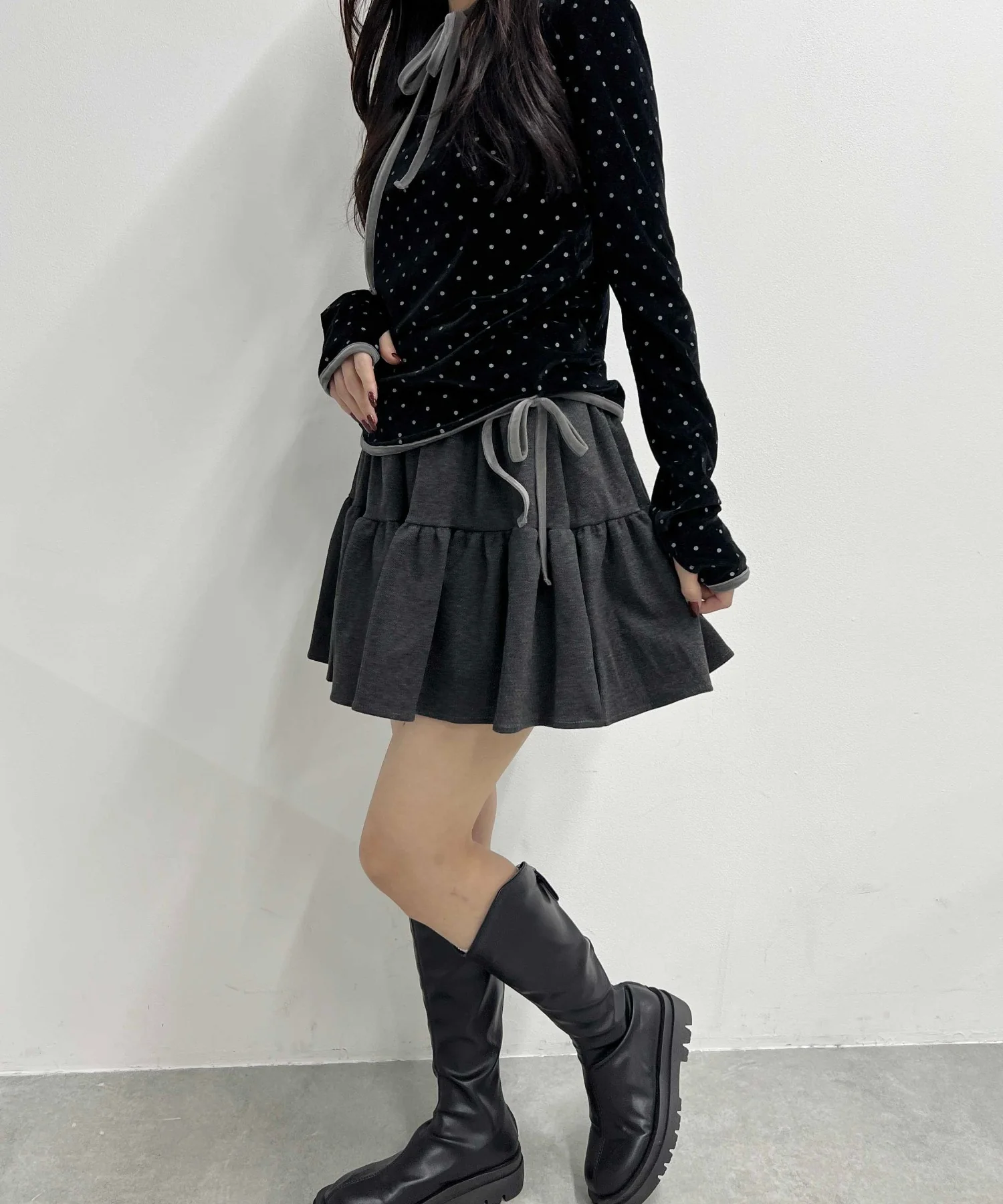 起毛ティアードミニスカート - Image 9