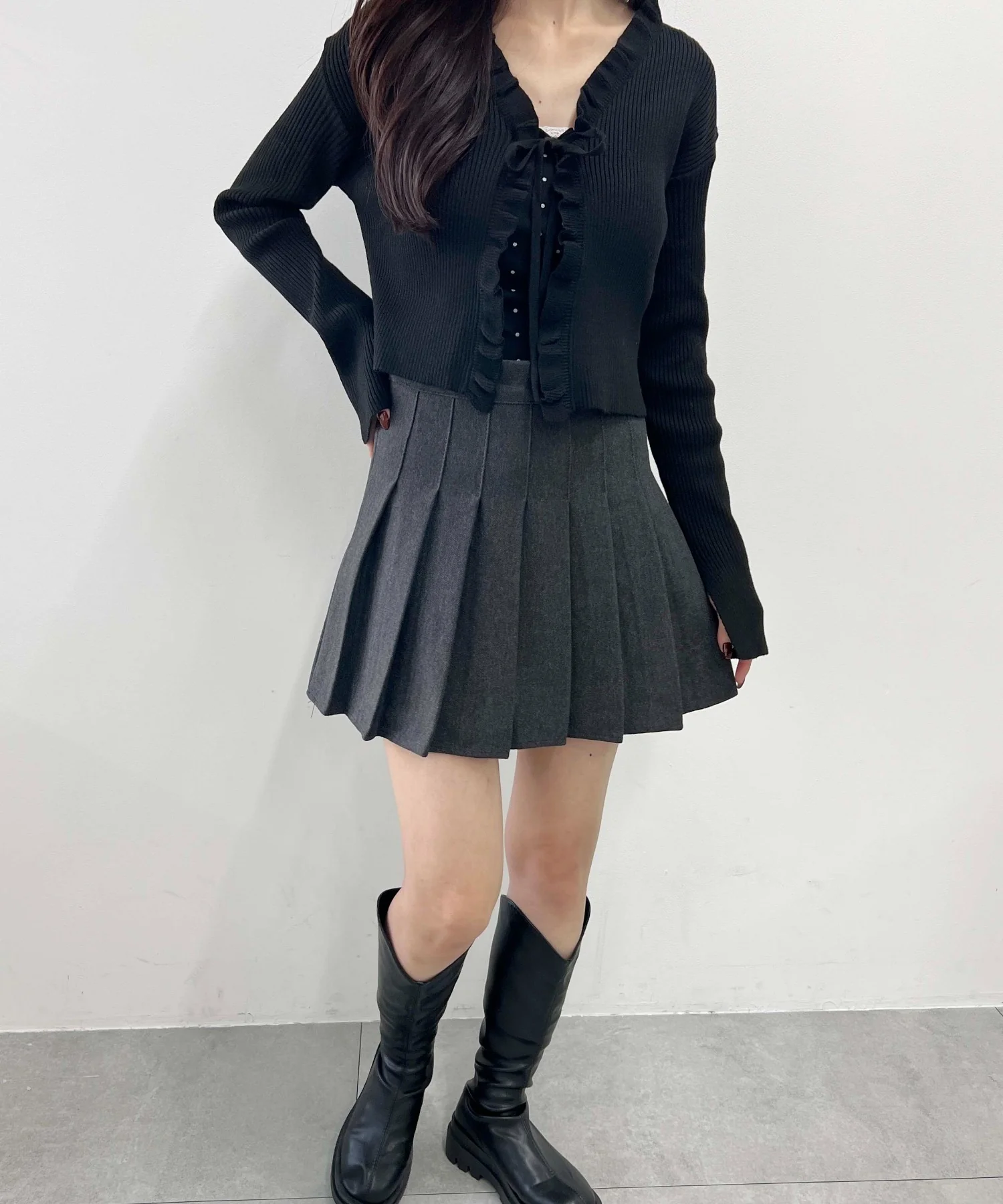 フリルリボンニットカーディガン - Image 7