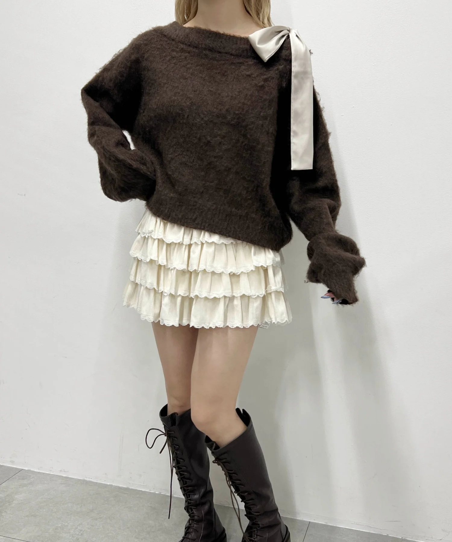 リボンワンショルニット - Image 7