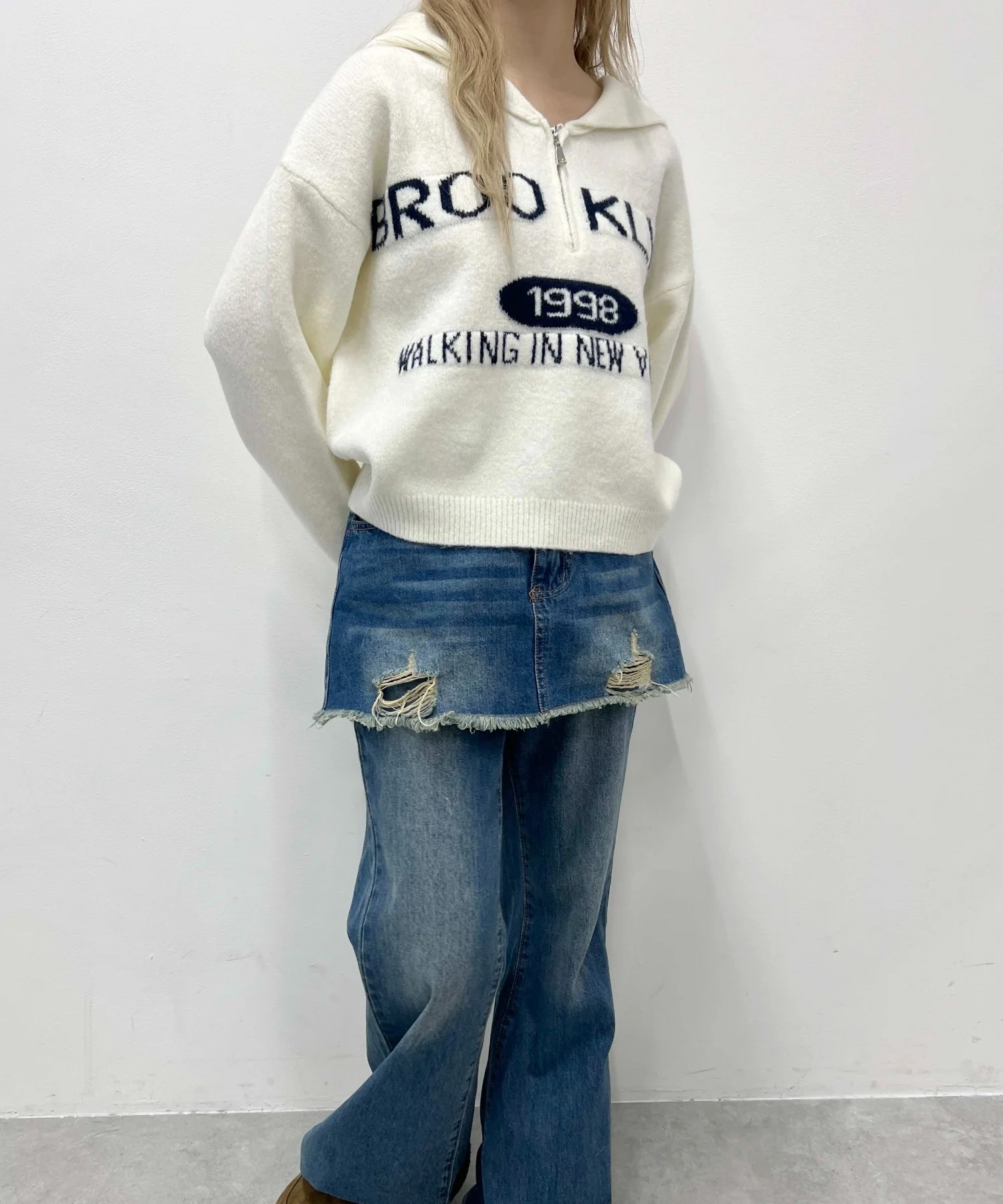 ハーフジップセーラーニット - Image 10