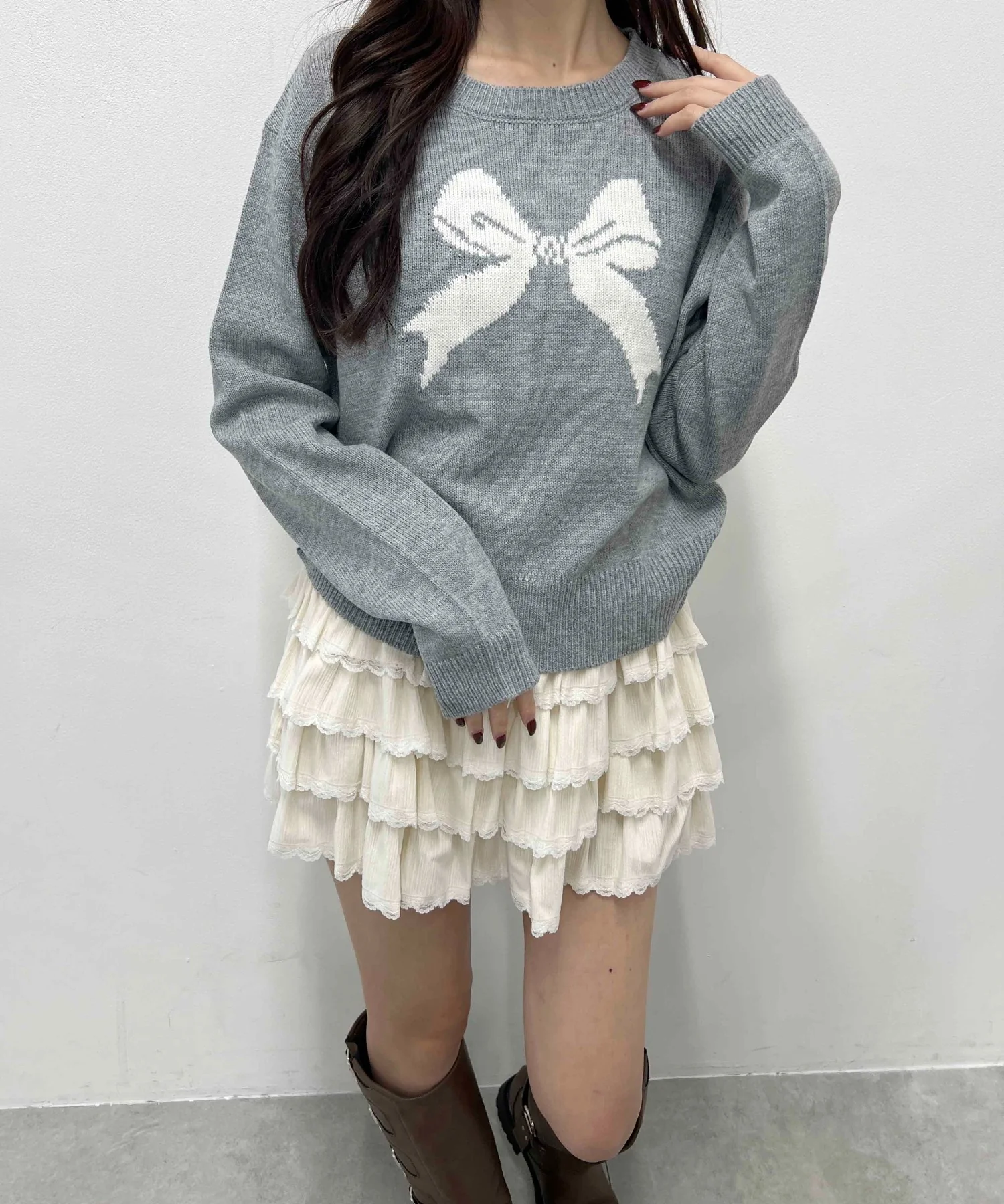 リボンジャガードコンパクトニット - Image 10