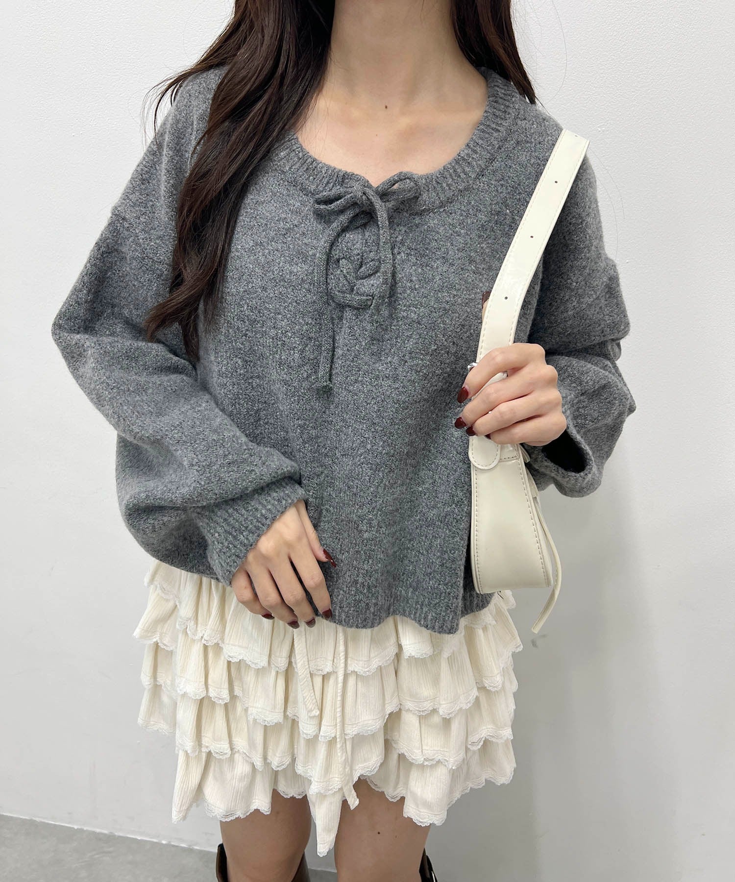 レースアップルーズニット - Image 8