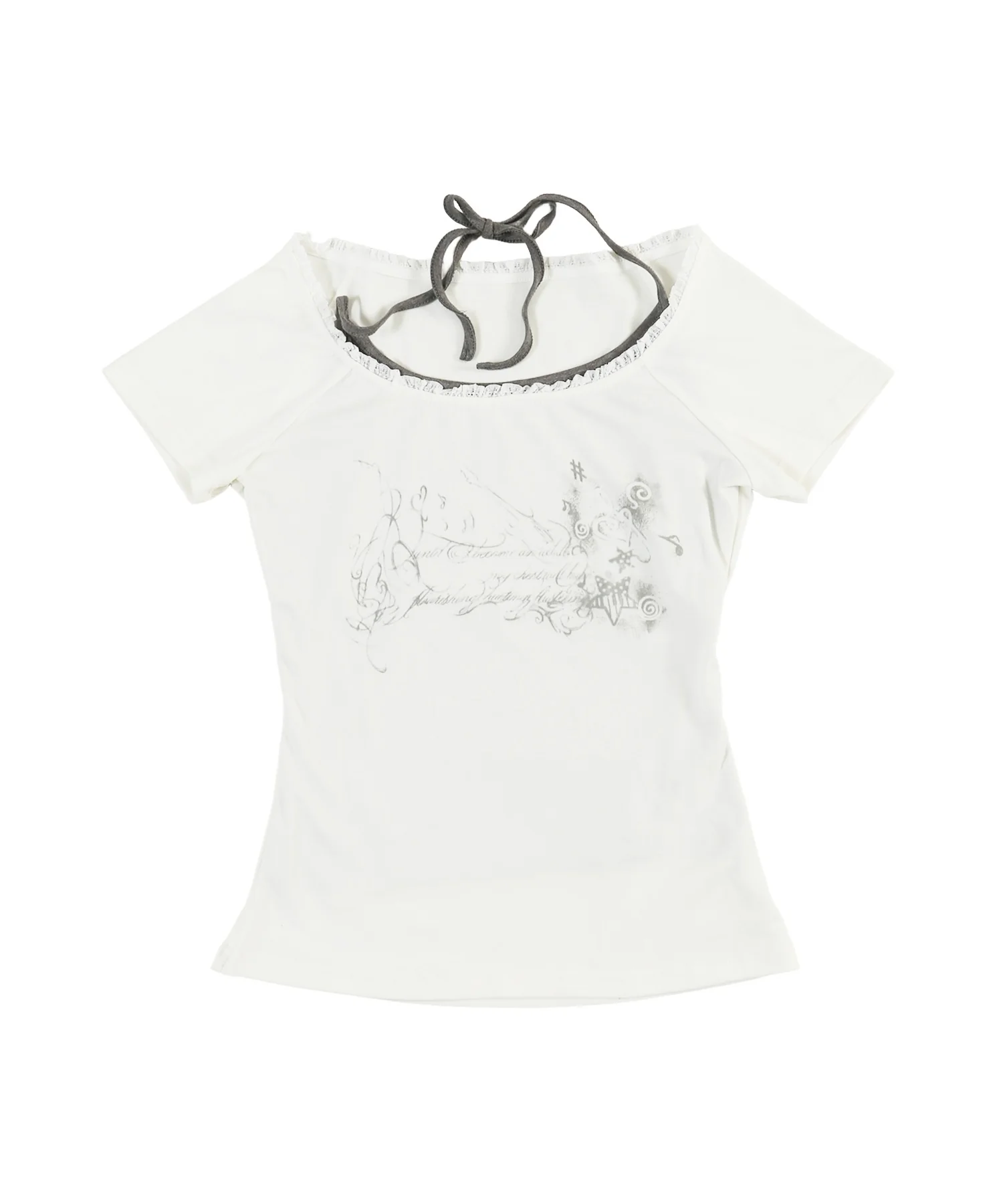 ホルターネックグラフィックTシャツ - Image 12