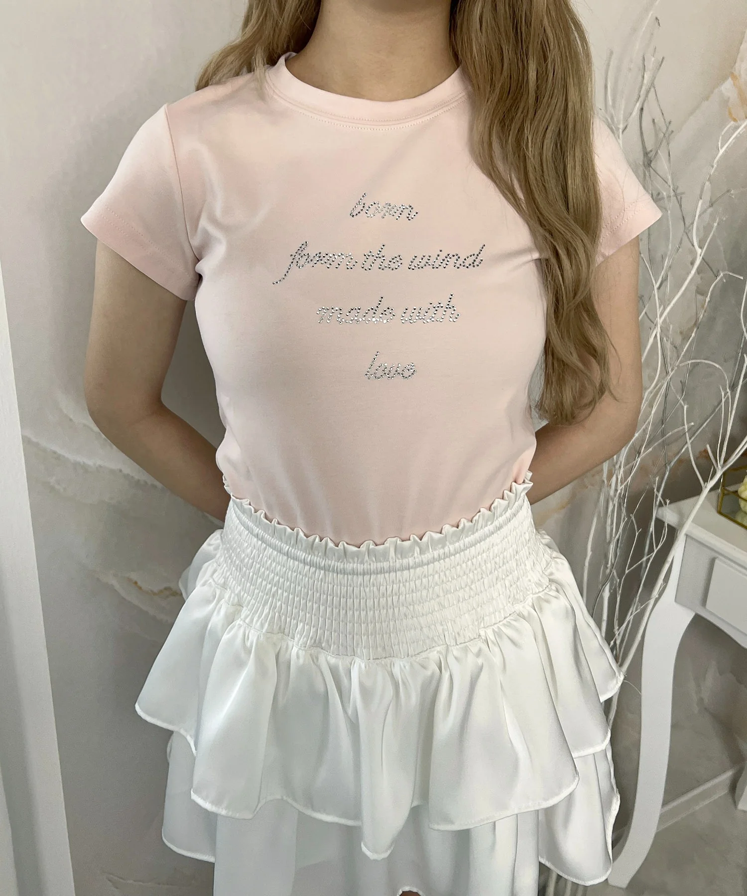 ラインストーンメッセージTシャツ - Image 7
