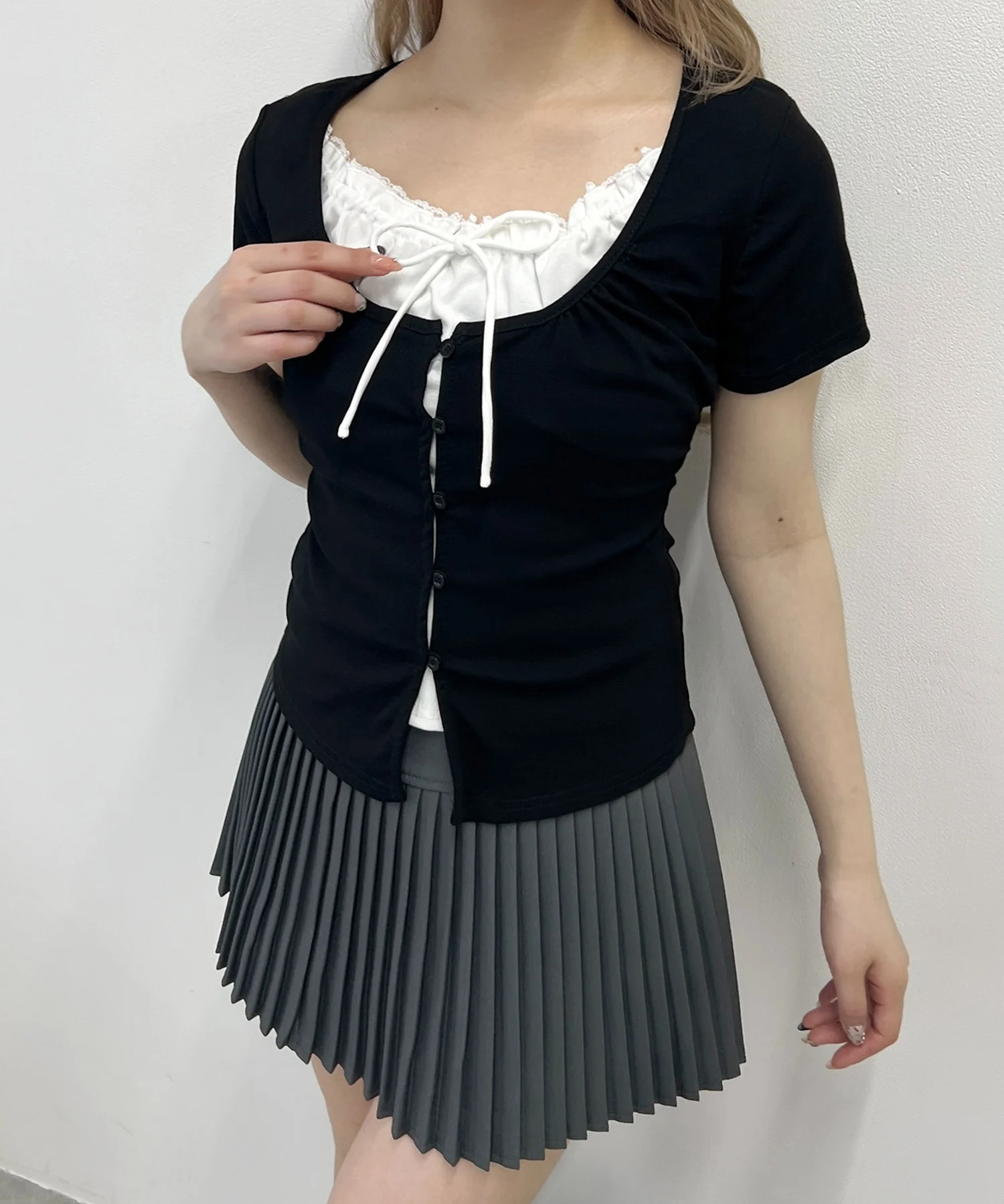 フェイクカーデレイヤードトップス - Image 12