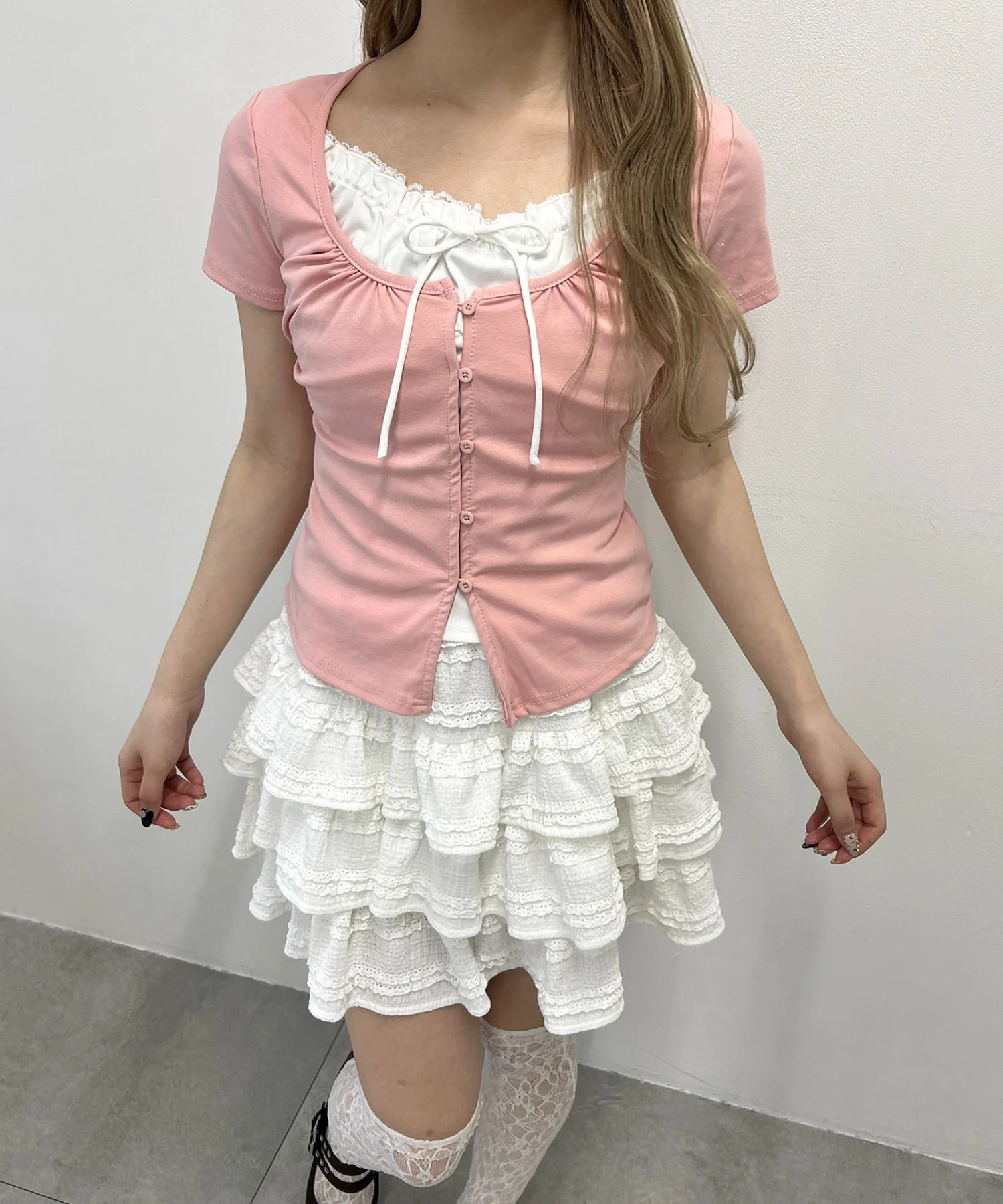 フェイクカーデレイヤードトップス - Image 5