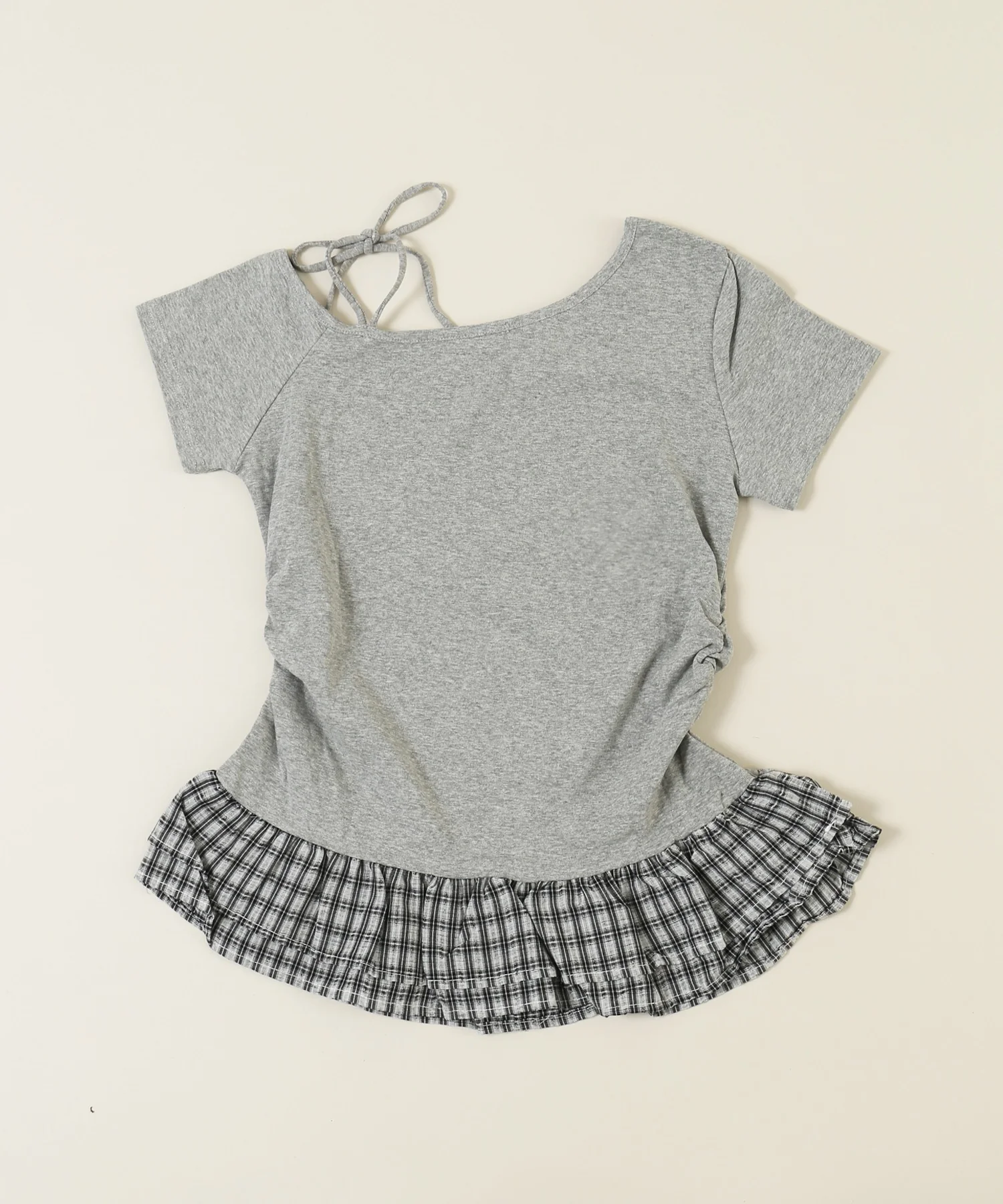 チェックパッチオフショルフリルTシャツ - Image 14