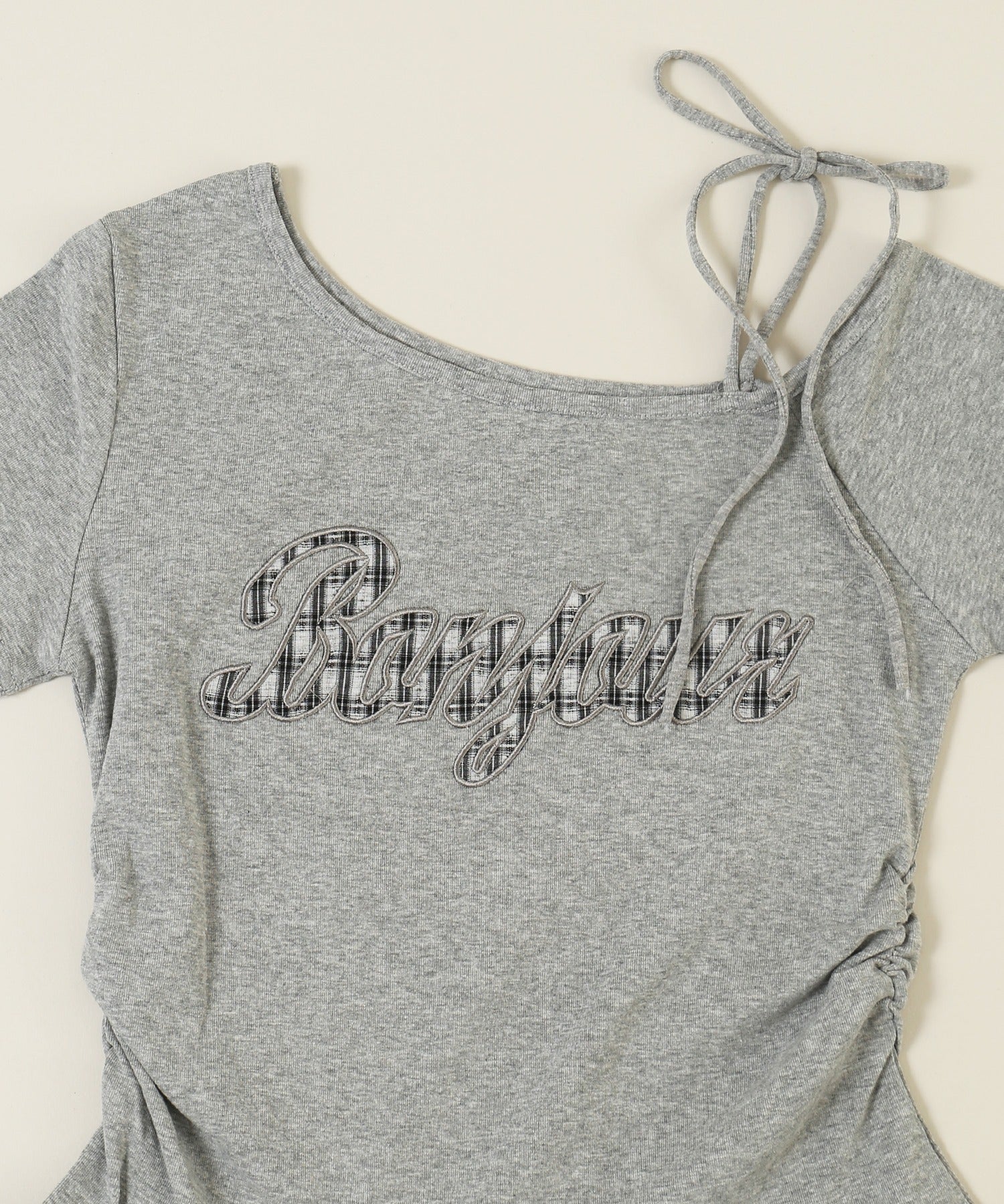 チェックパッチオフショルフリルTシャツ - Image 15