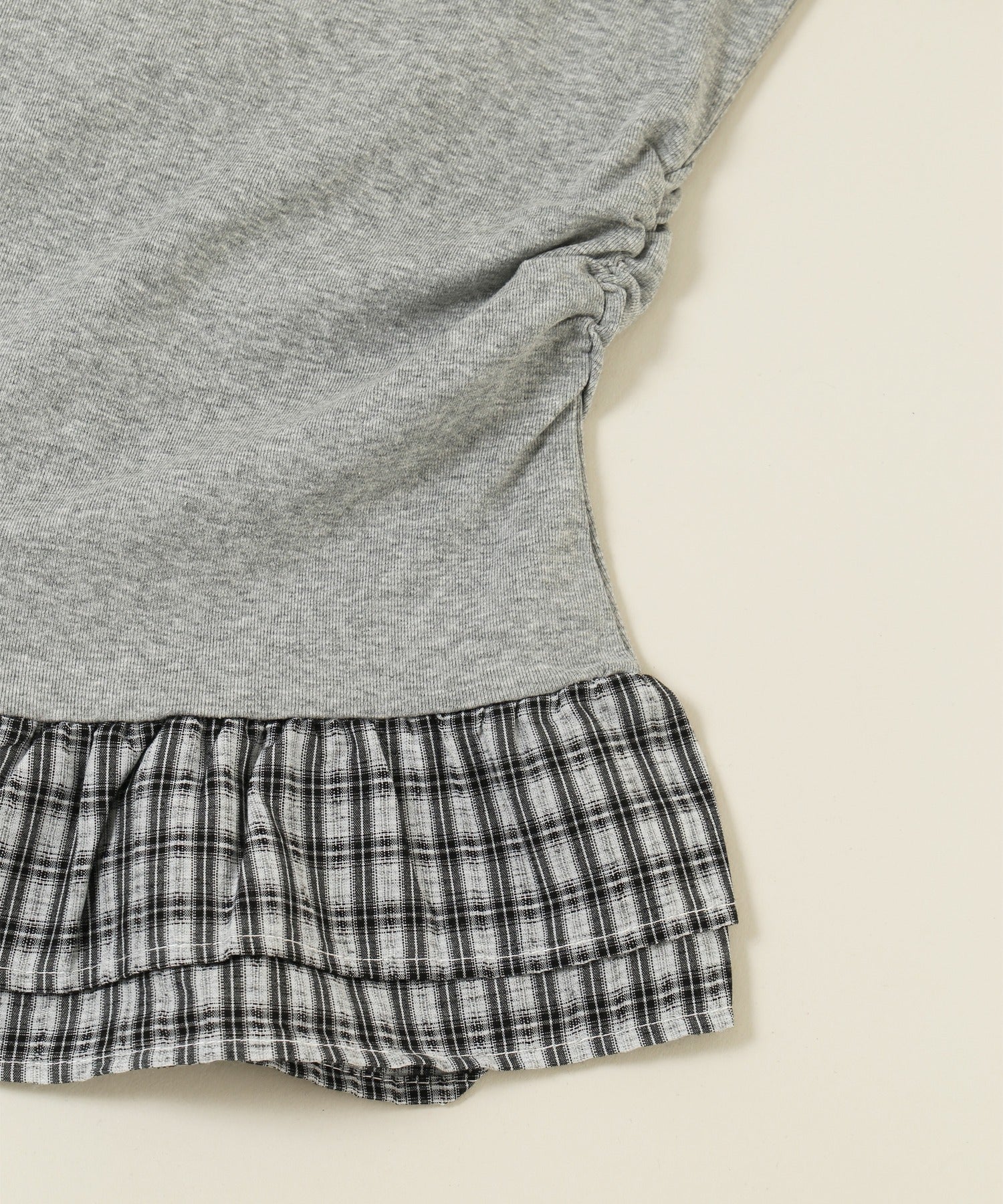 チェックパッチオフショルフリルTシャツ - Image 16