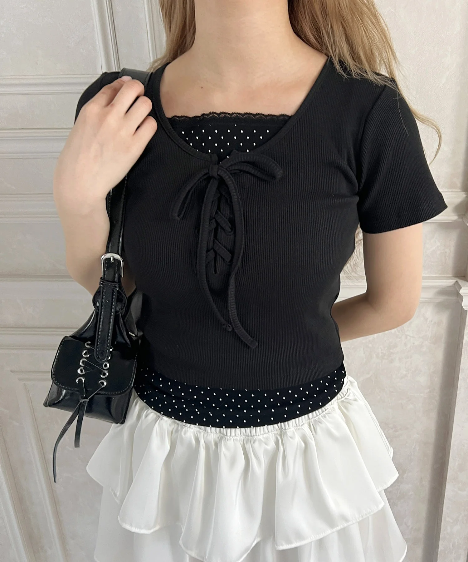 アソートレイヤードレースアップTシャツ - Image 11