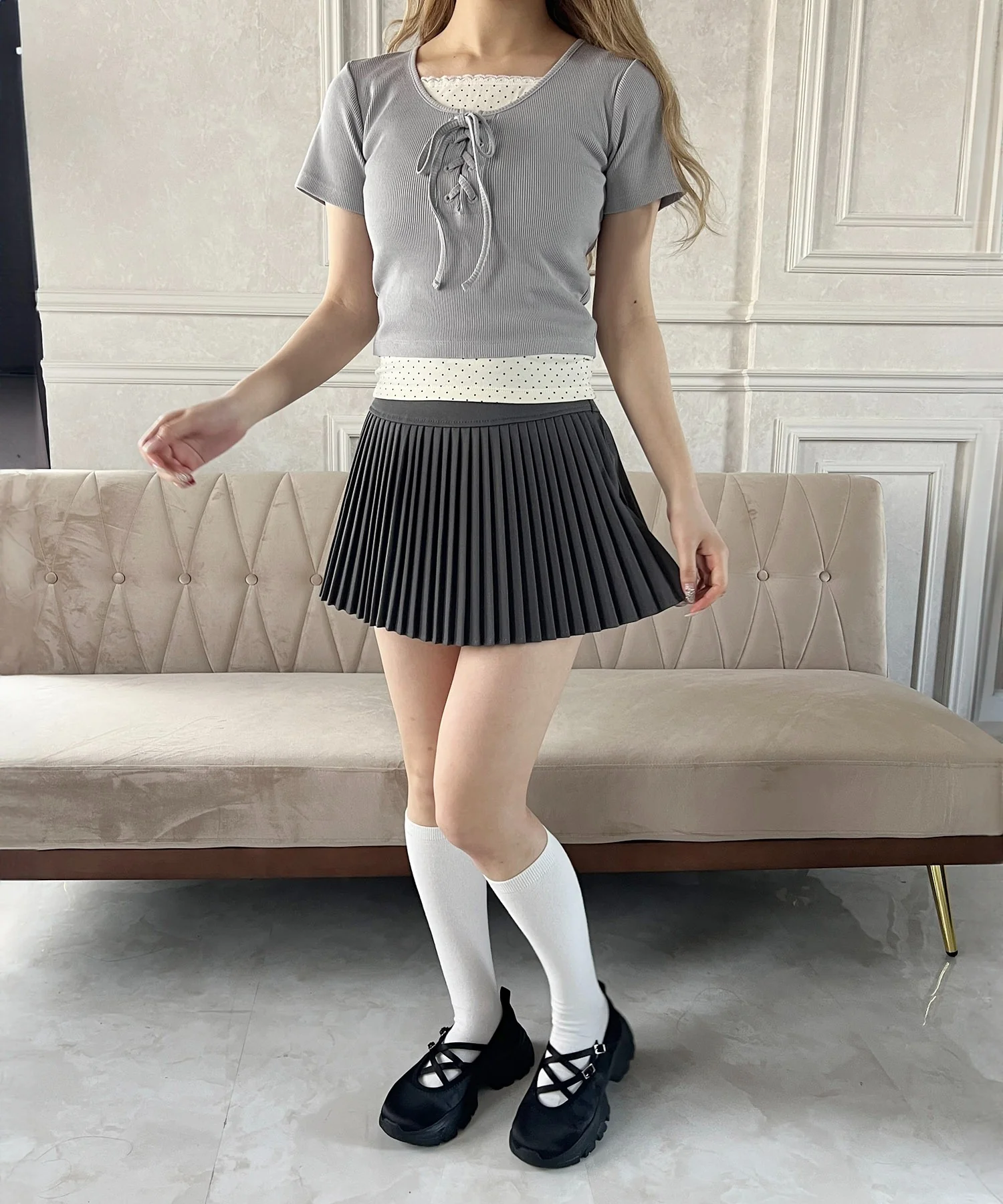アソートレイヤードレースアップTシャツ - Image 9