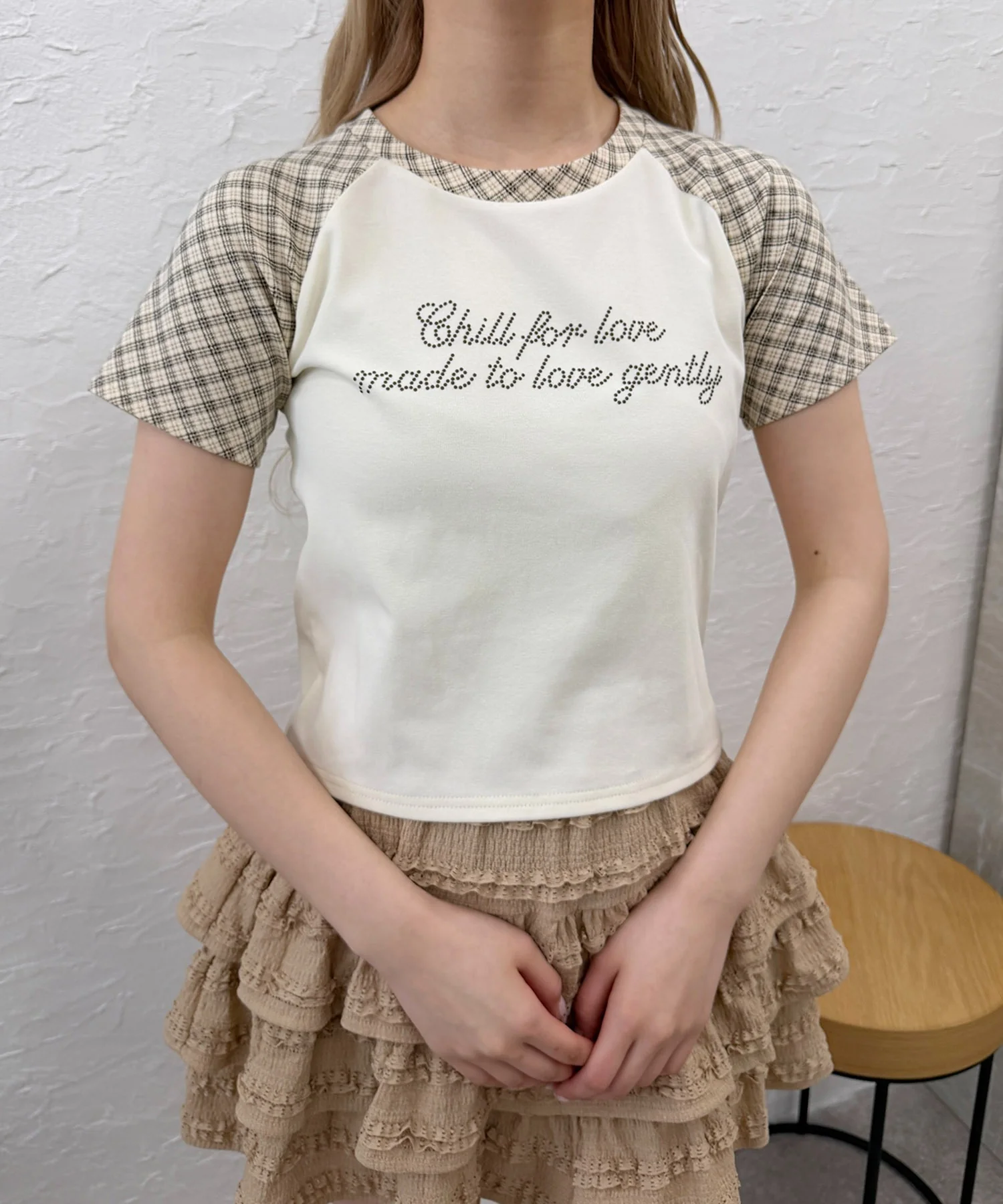 チェックラグランコンパクトTシャツ - Image 5