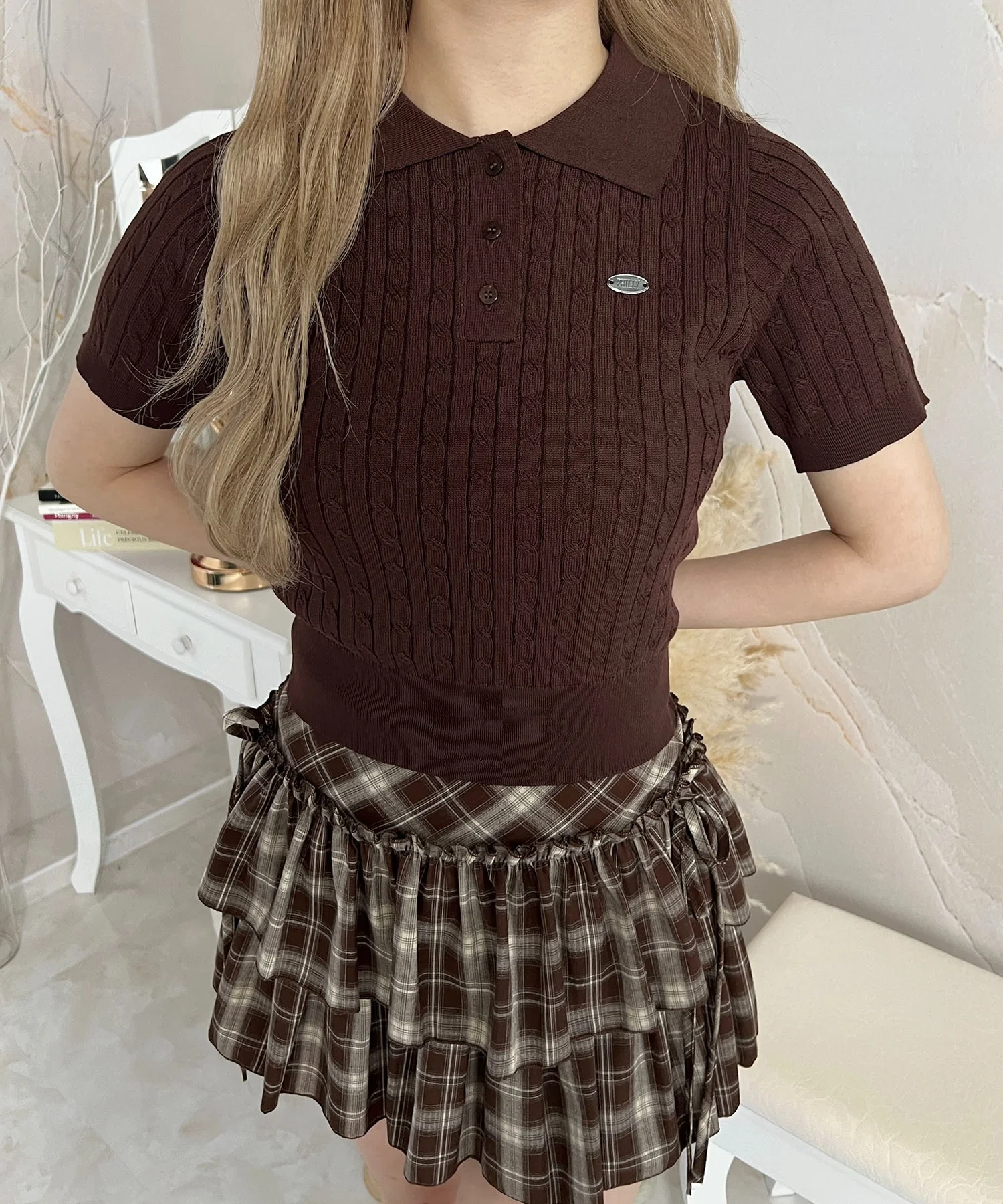 ケーブルニットポロ - Image 5