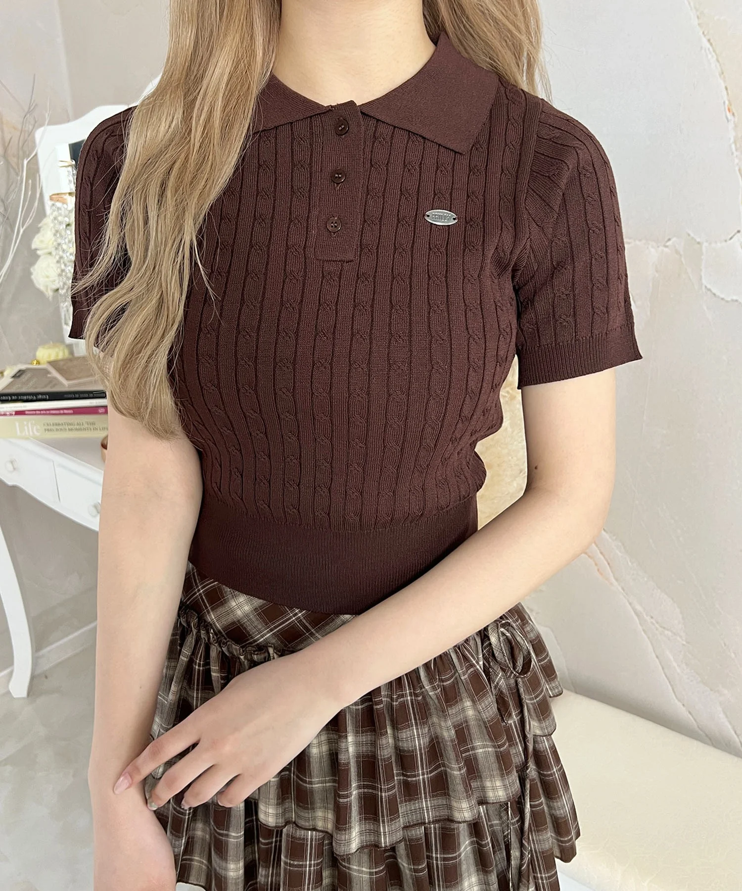 ケーブルニットポロ - Image 6