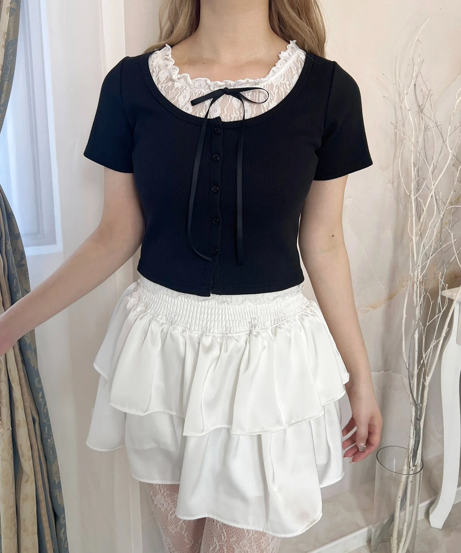 レースレイヤードSSトップス - Image 15