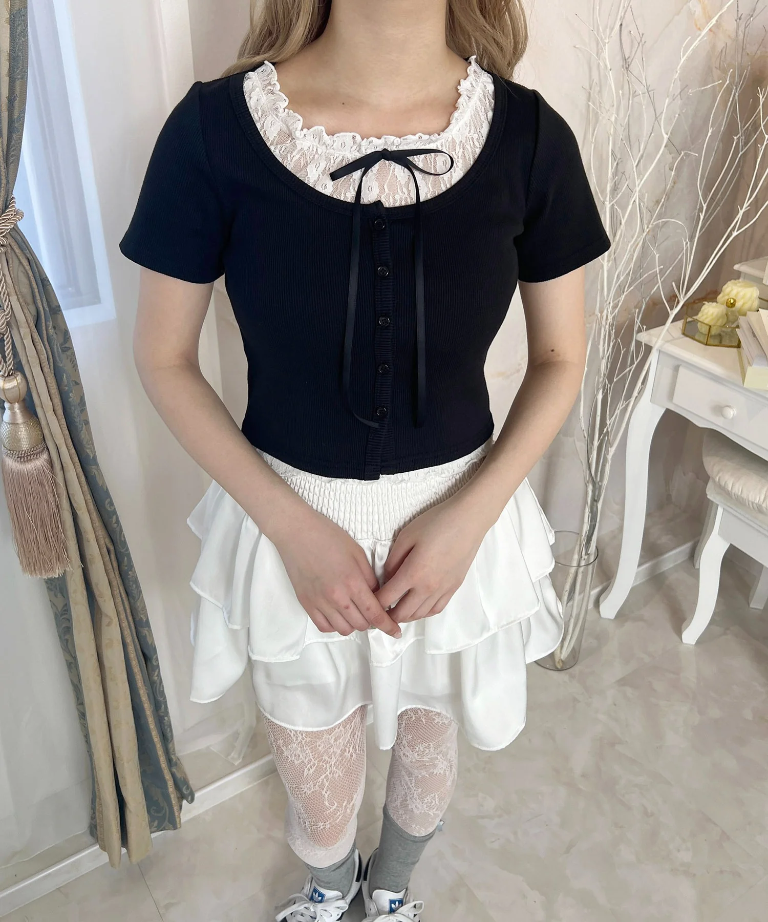 レースレイヤードSSトップス - Image 16