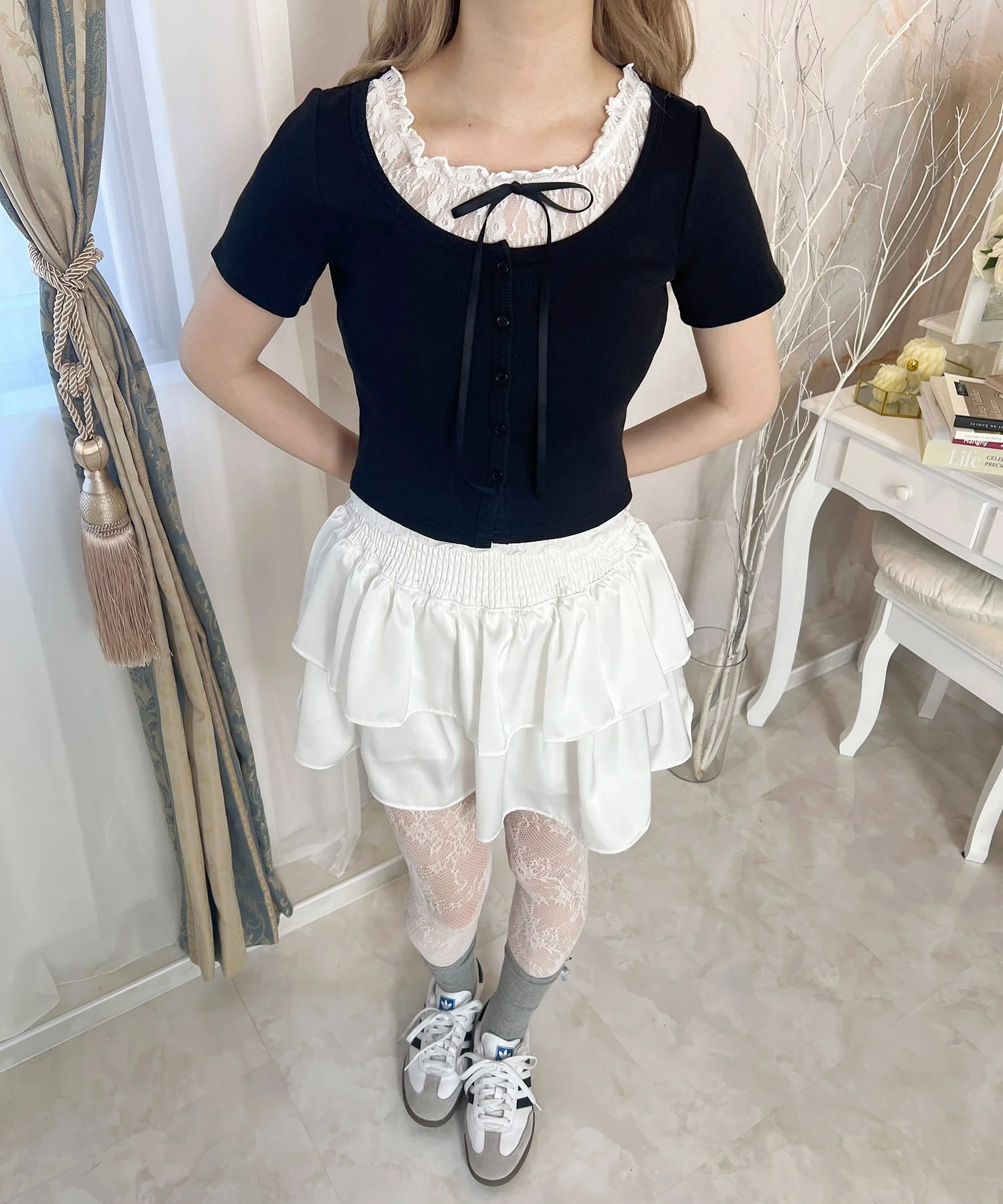 レースレイヤードSSトップス - Image 17