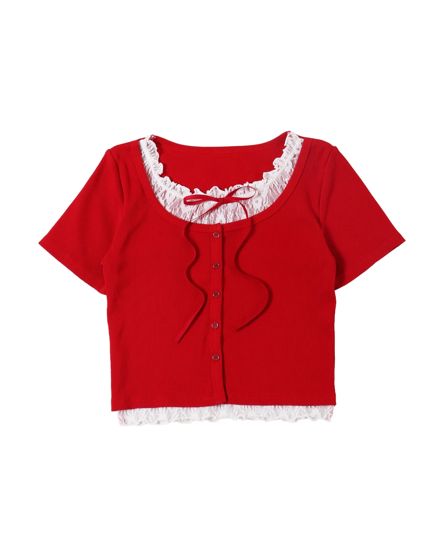 レースレイヤードSSトップス - Image 19