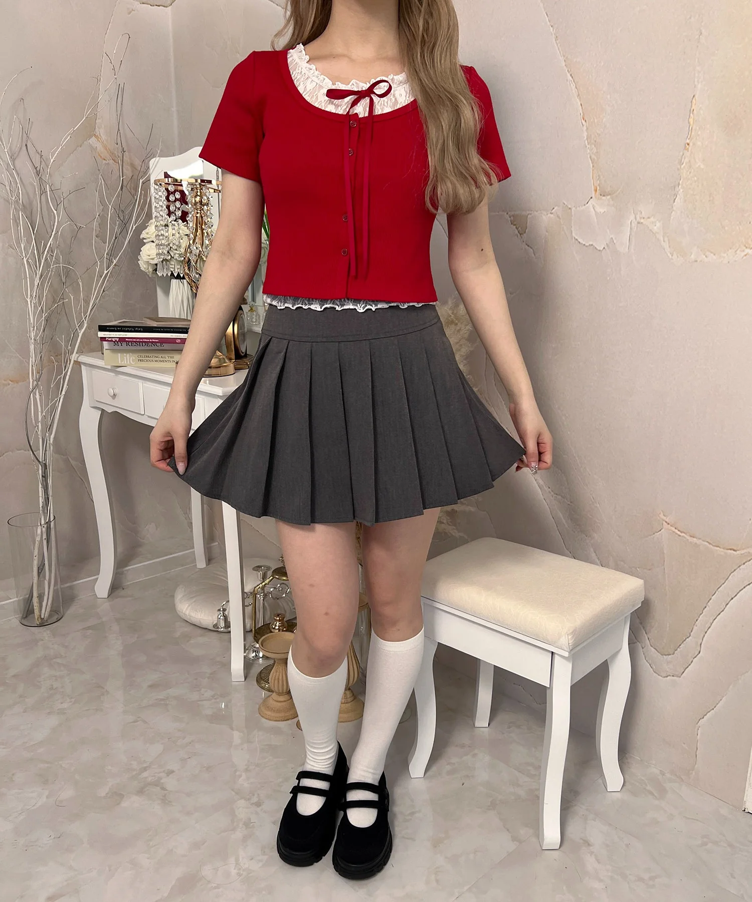 レースレイヤードSSトップス - Image 8