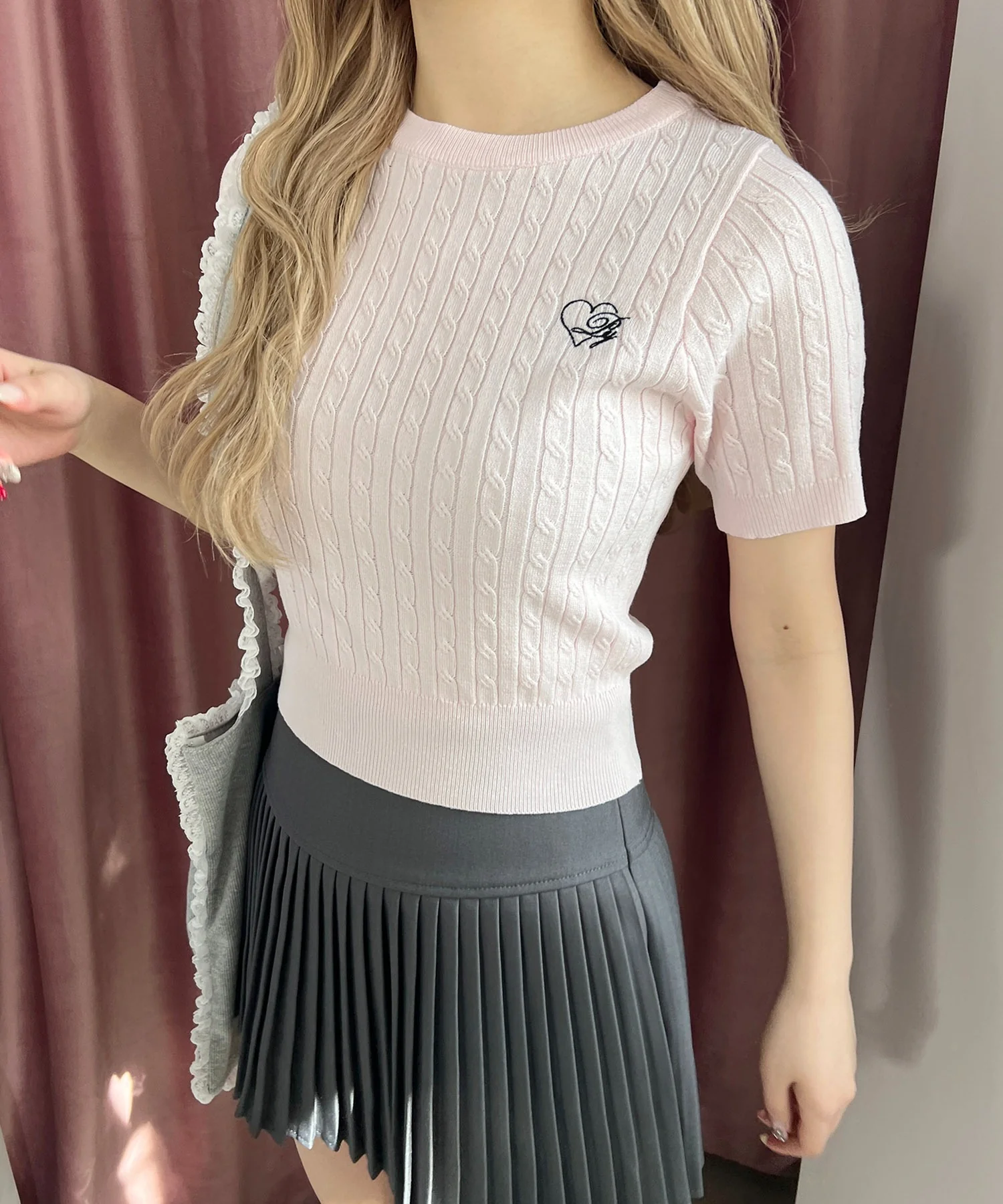 ハートワンポイントハンソデニット - Image 13