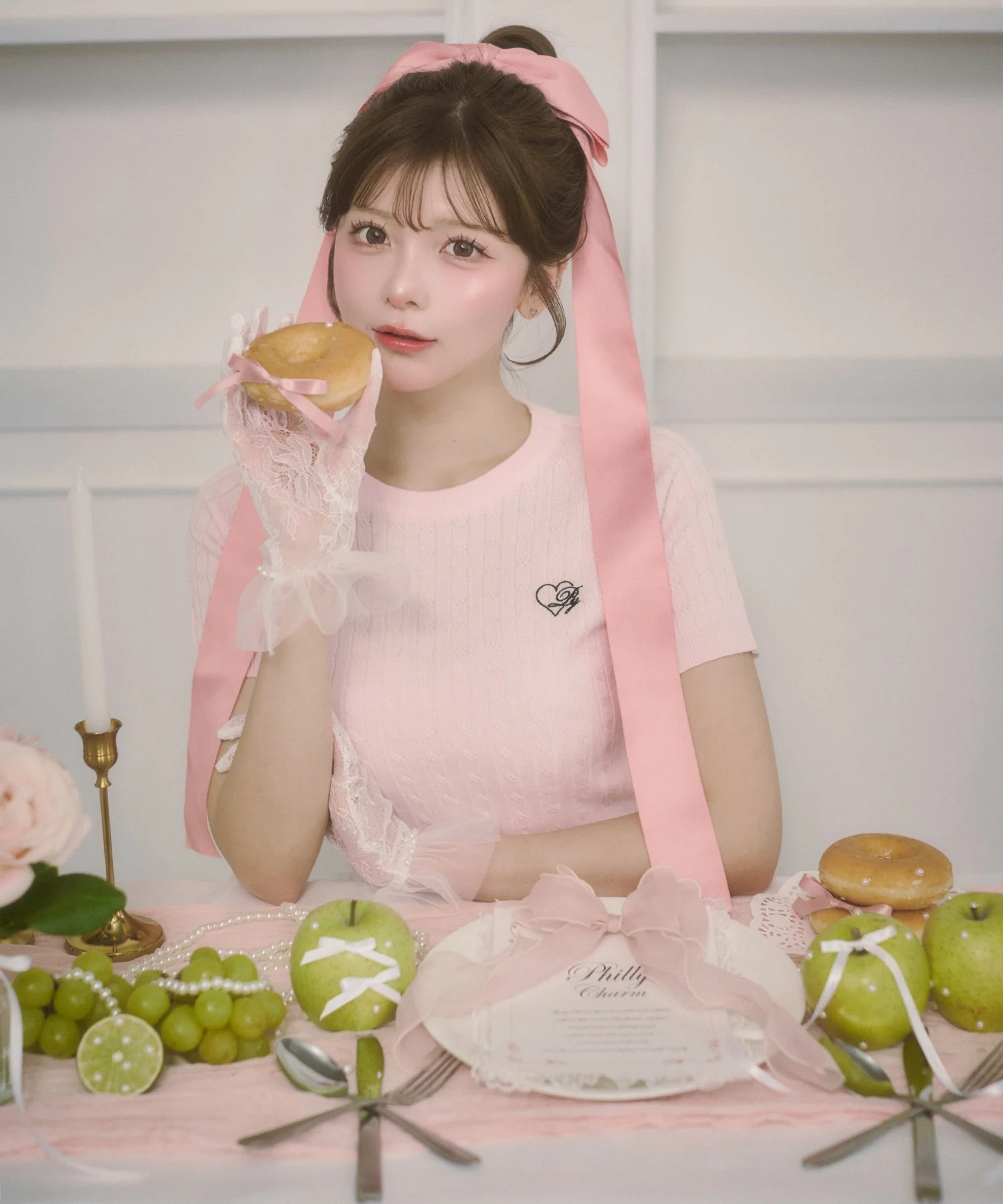 ハートワンポイントハンソデニット - Image 5