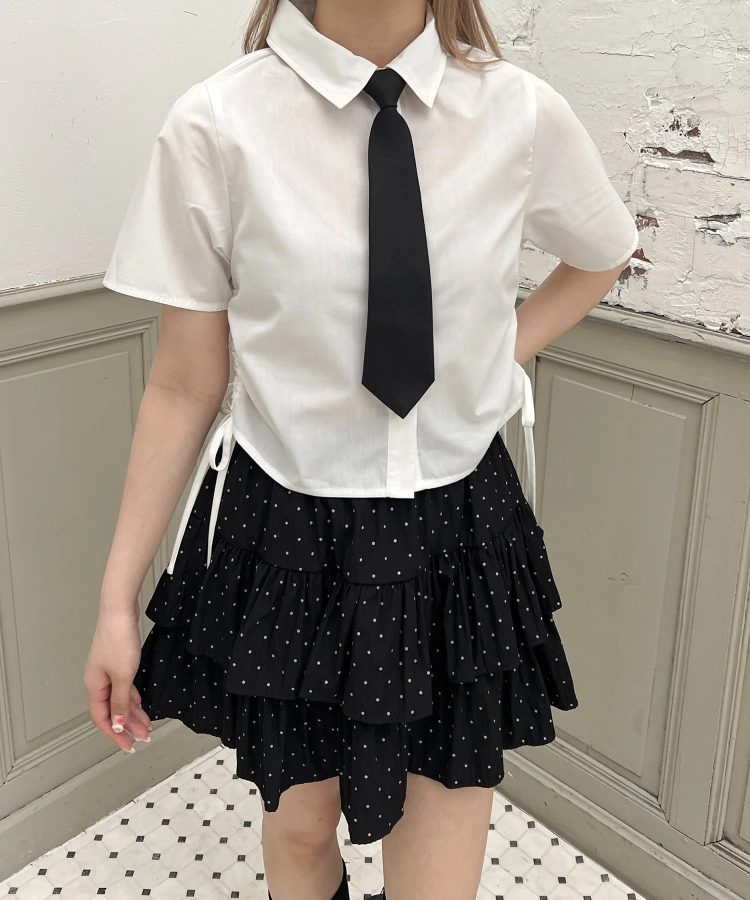 ネクタイセット半袖ドロストシャツ - Image 18