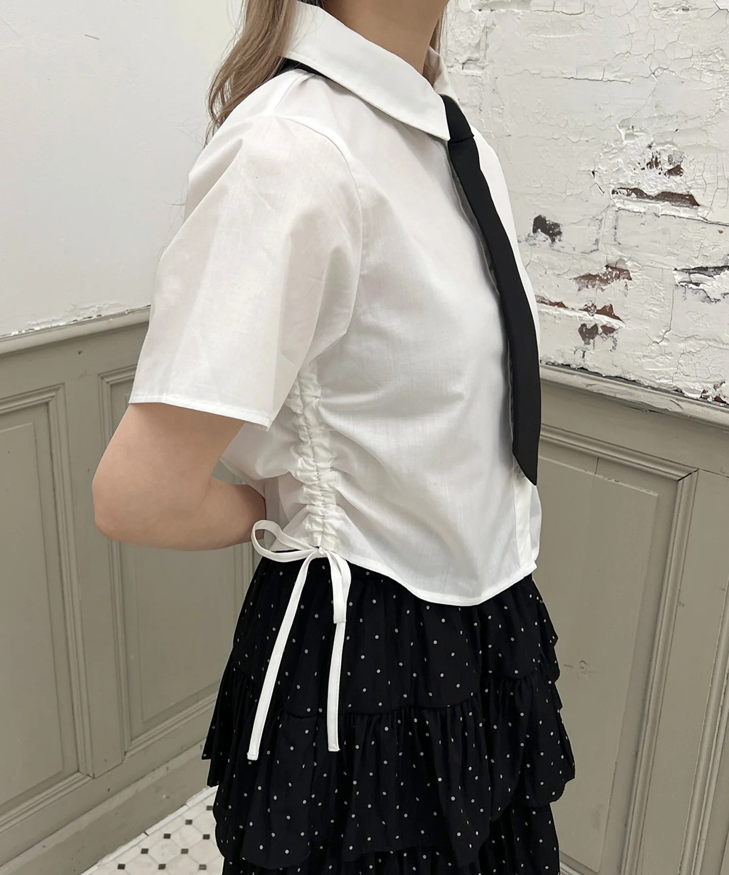 ネクタイセット半袖ドロストシャツ - Image 19