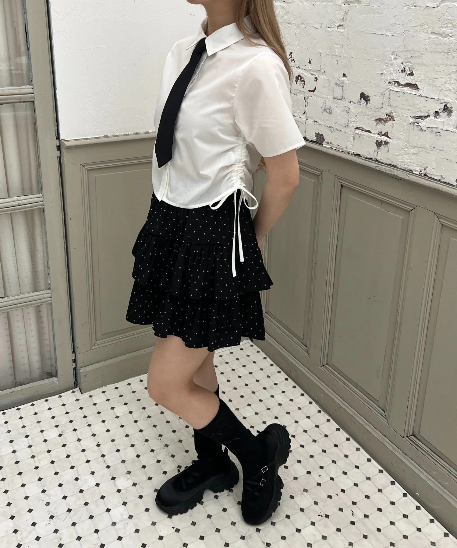 ネクタイセット半袖ドロストシャツ - Image 23