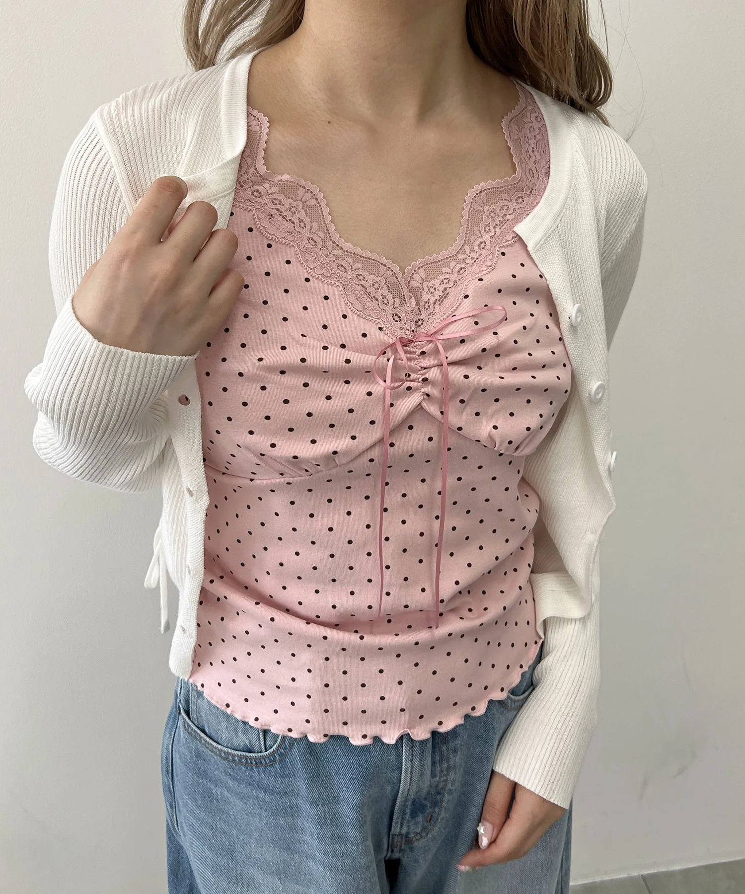 ドットレースパイピングタンクトップ - Image 5