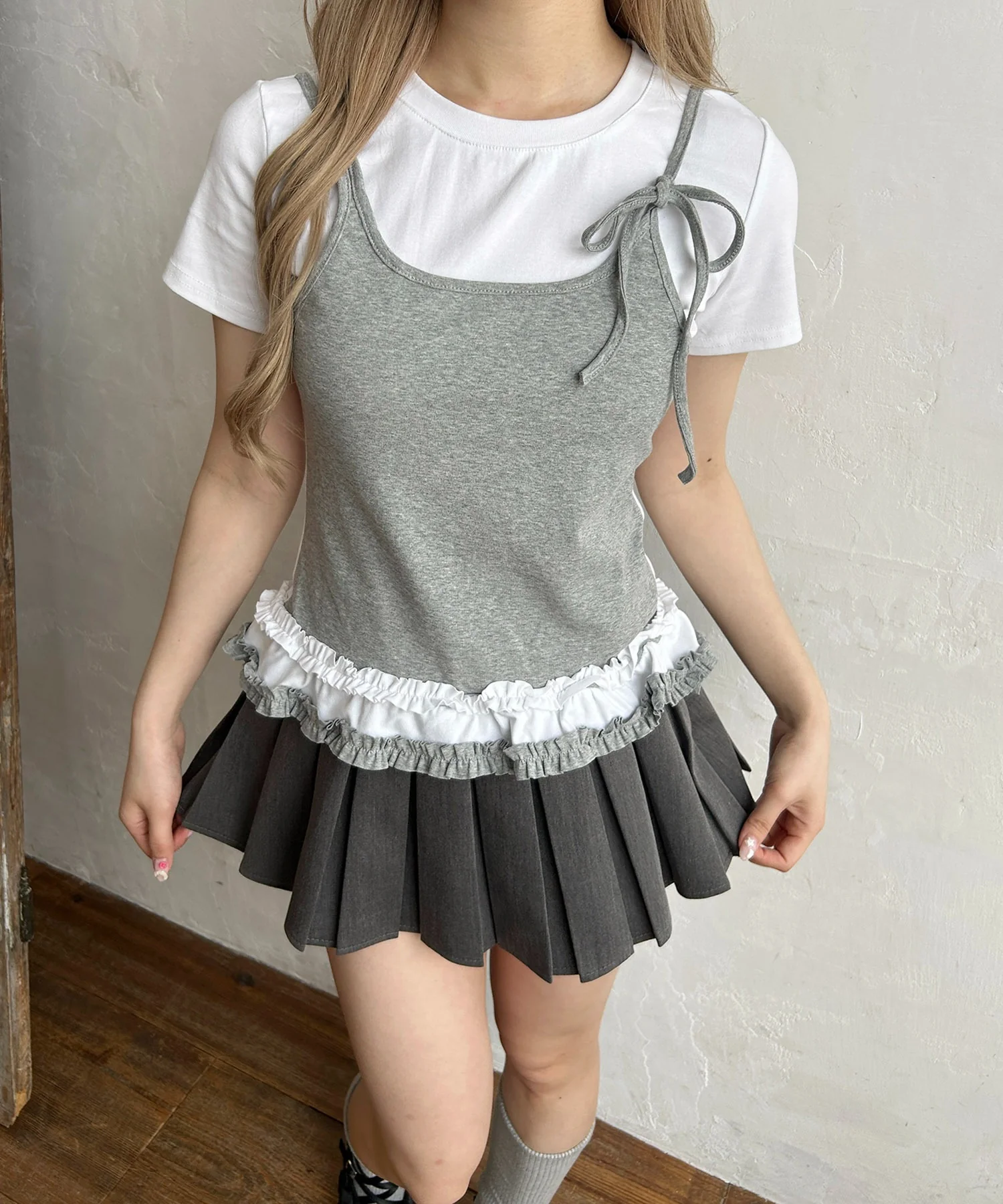 フリルキャミドッキングTシャツ - Image 3