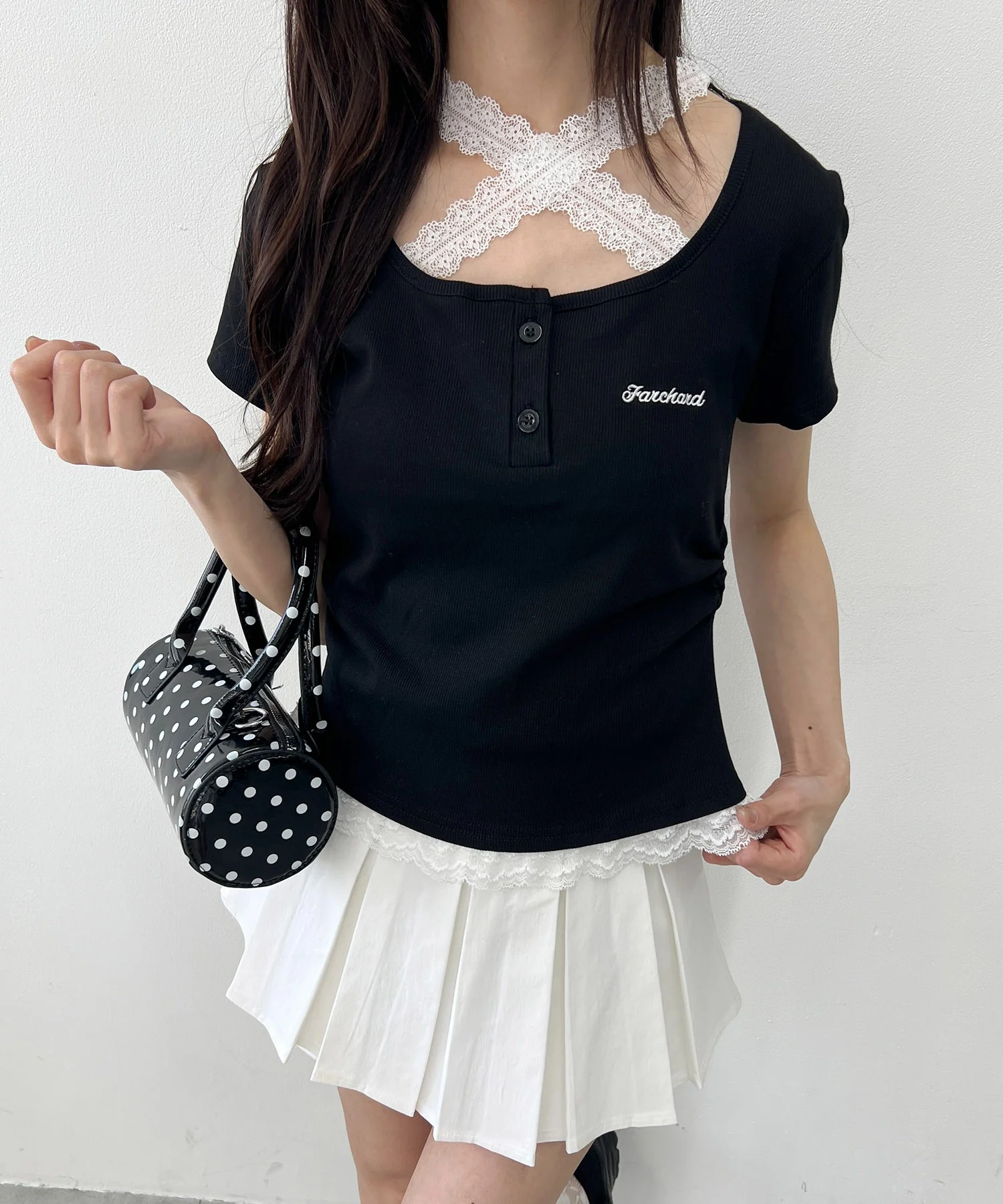 レースチョーカードッキングTシャツ - Image 2