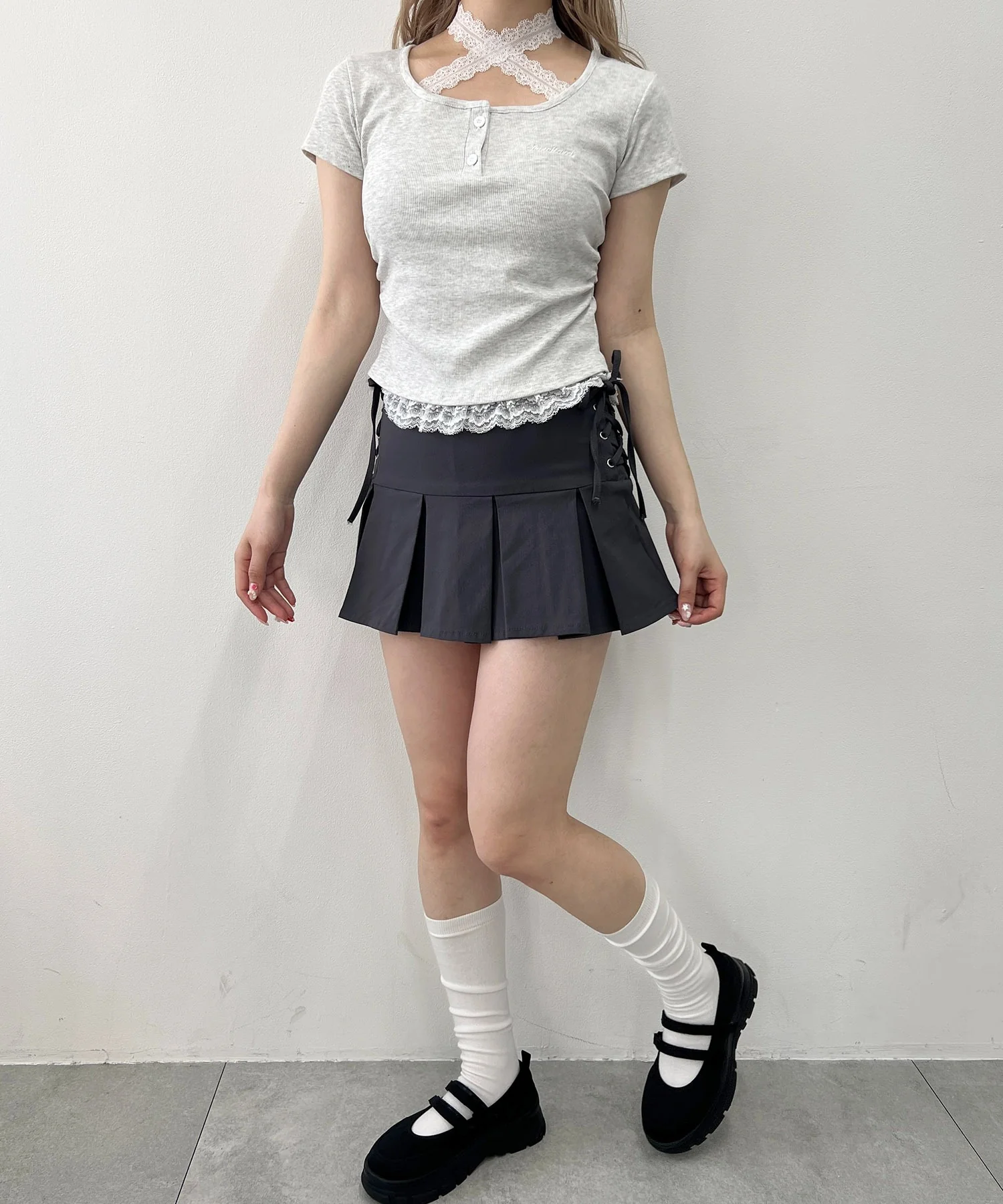 レースチョーカードッキングTシャツ - Image 6