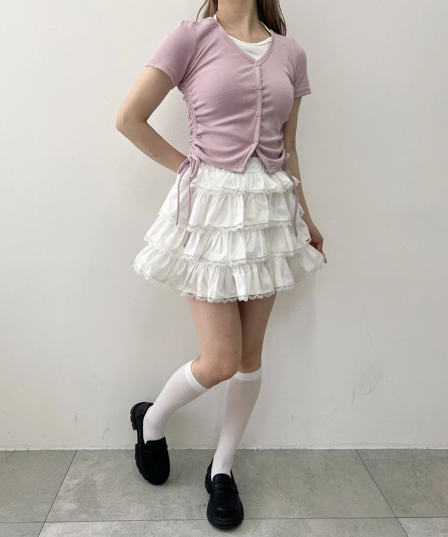 チョーカーレイヤード半袖トップス - Image 7