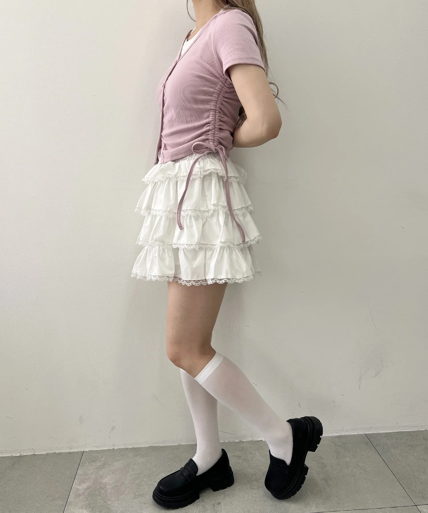 チョーカーレイヤード半袖トップス - Image 8