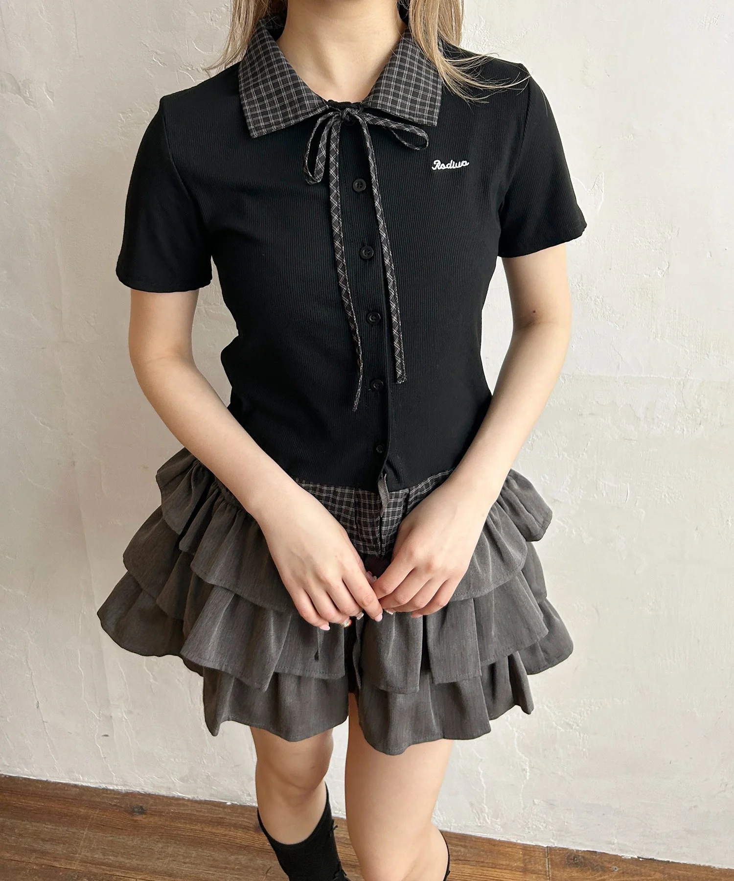 リボンブラウスドッキングTシャツ - Image 11
