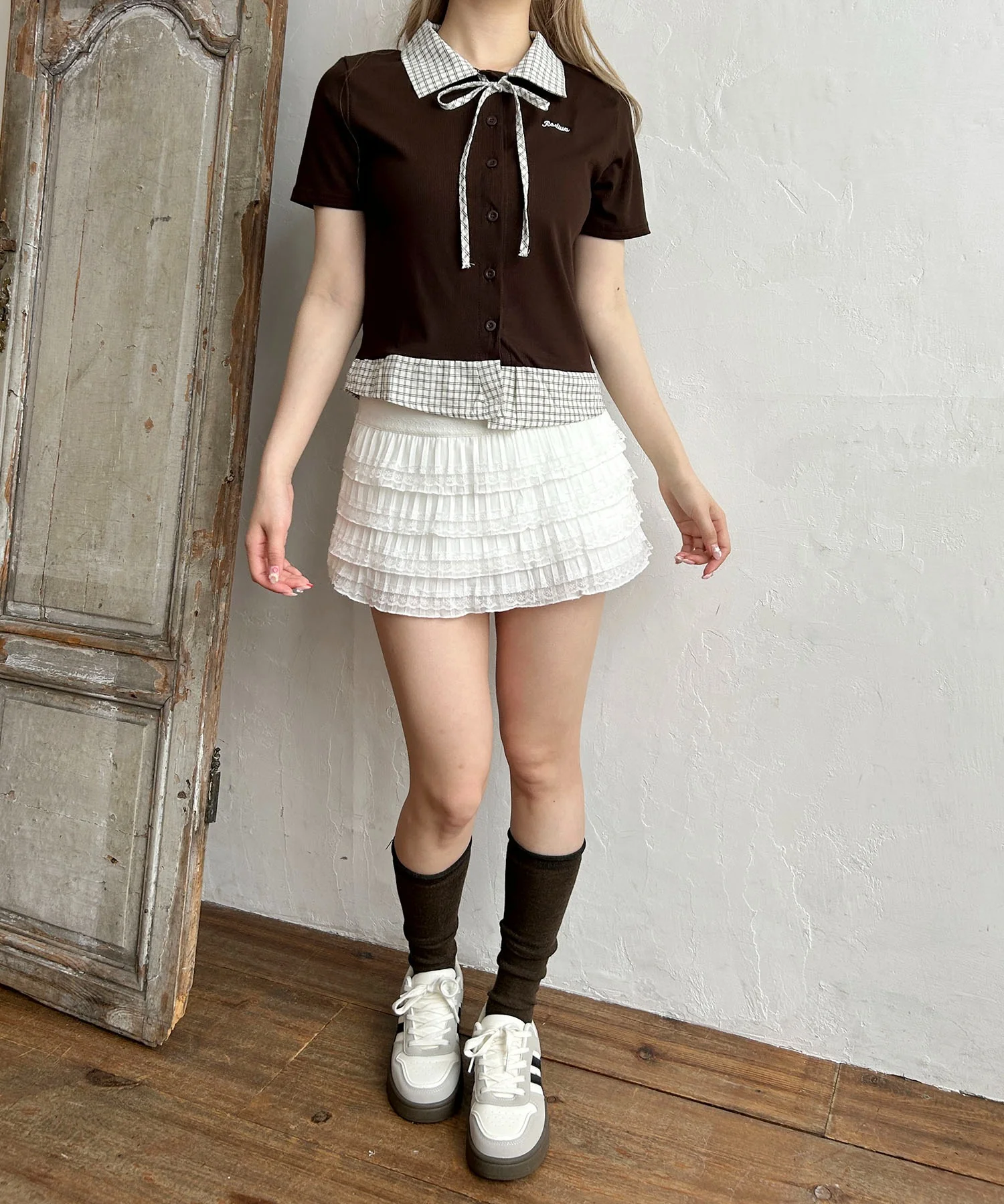 リボンブラウスドッキングTシャツ - Image 5