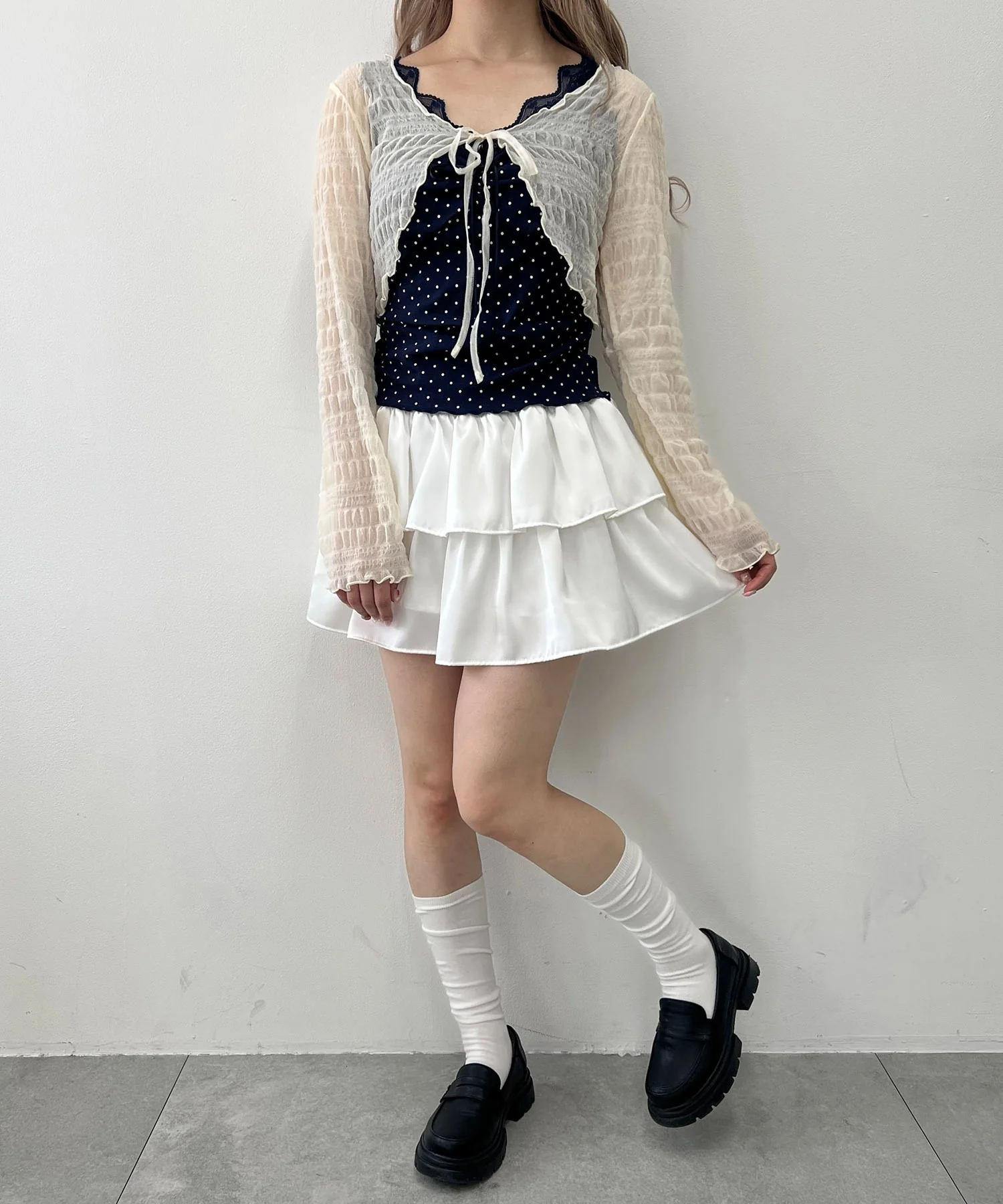 ギャザーシアーリボンカーディガン - Image 6