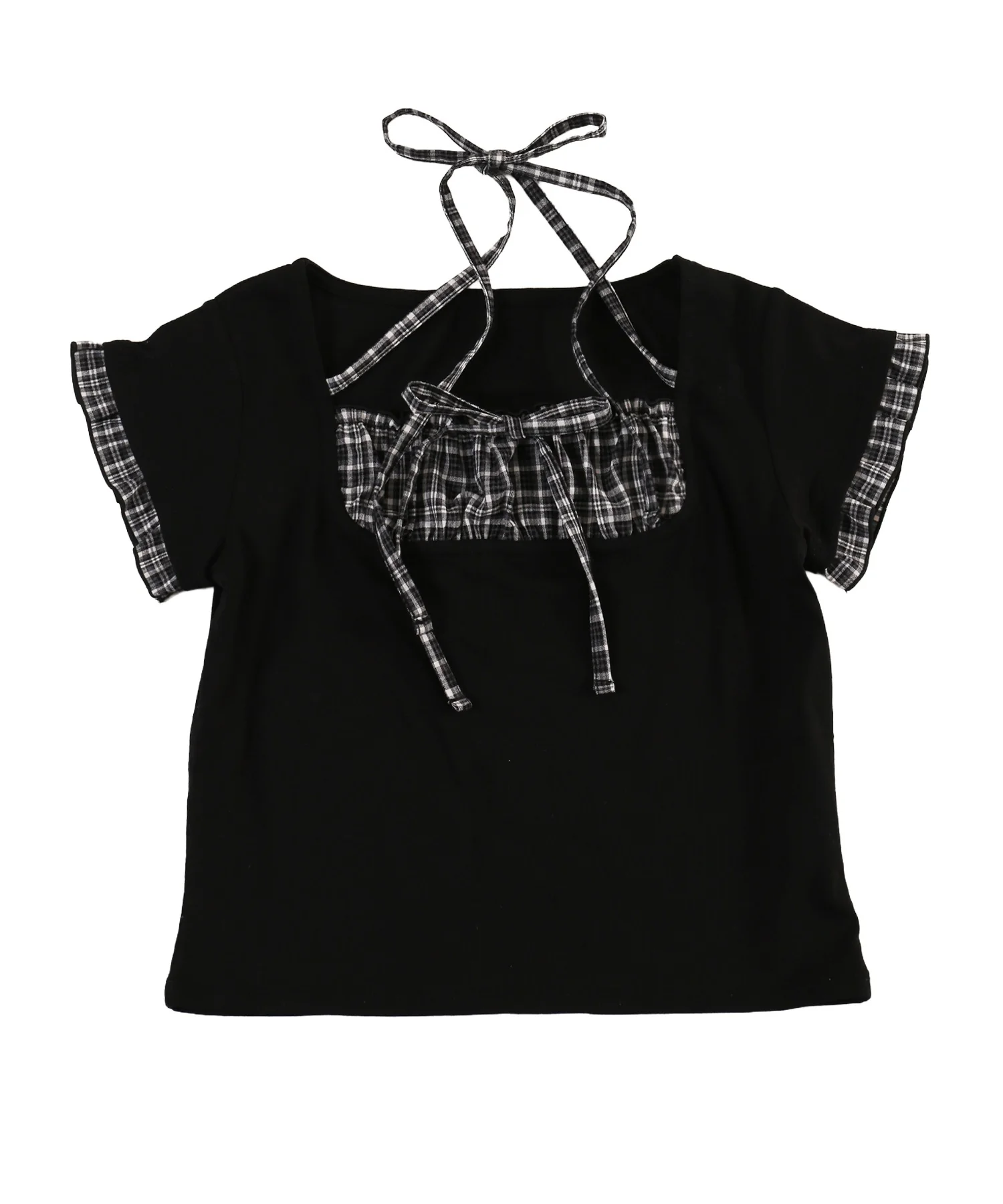 チェックレイヤードチョーカーTシャツ - Image 26