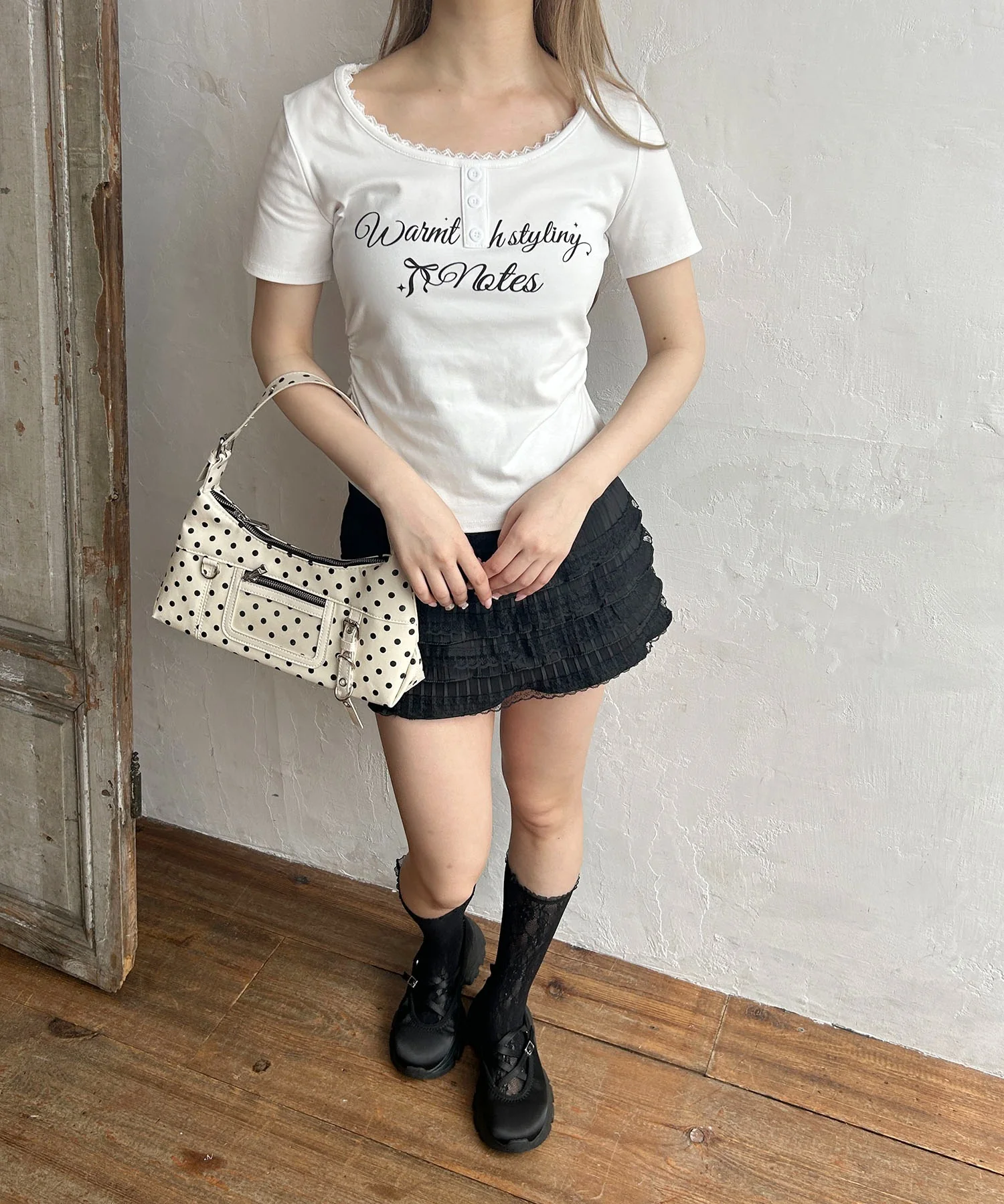 メッセージロゴヘンリーピチTシャツ - Image 11